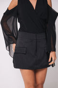 Short Saia Isla Risca de Giz Preto Ällie