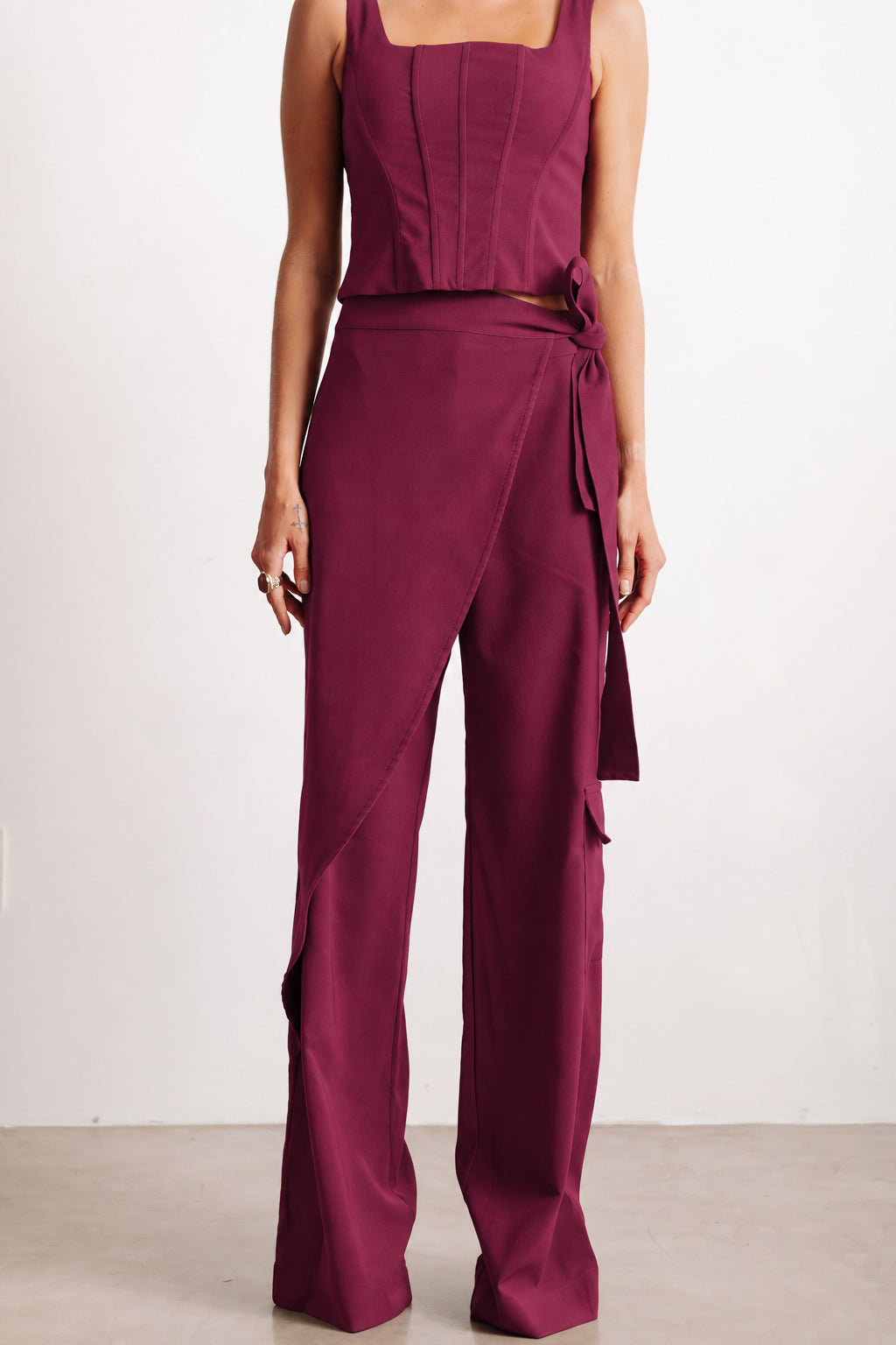 Calça Amarração Taísa Cargo Magenta Ällie