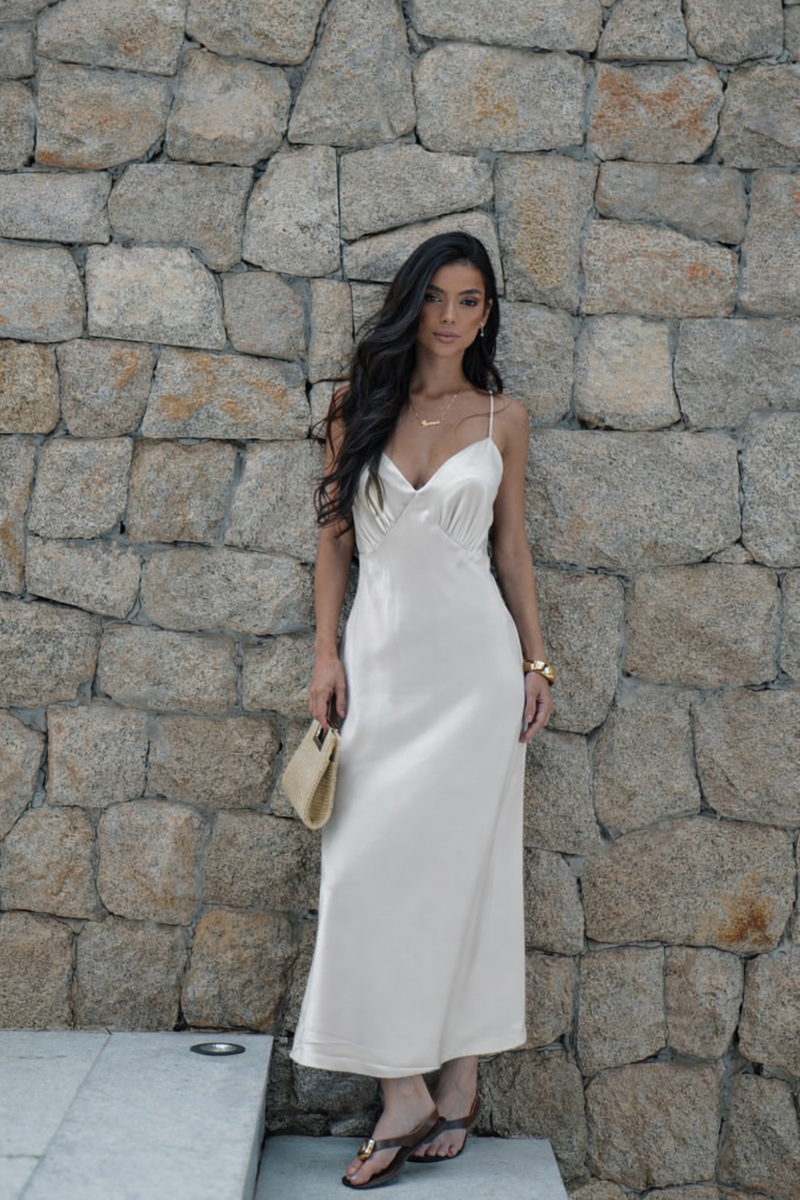 Vestido Slip Dress Camila Off White Saphir - foto adicional 1