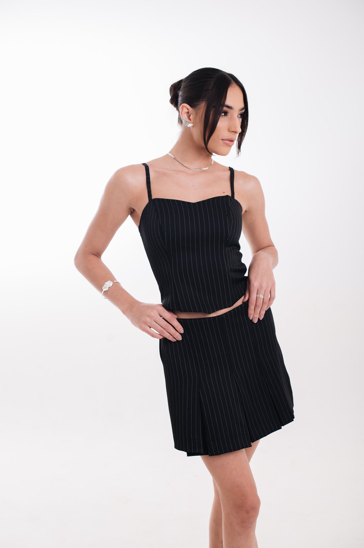 Short Saia Risca de Giz Anina Preto Ällie