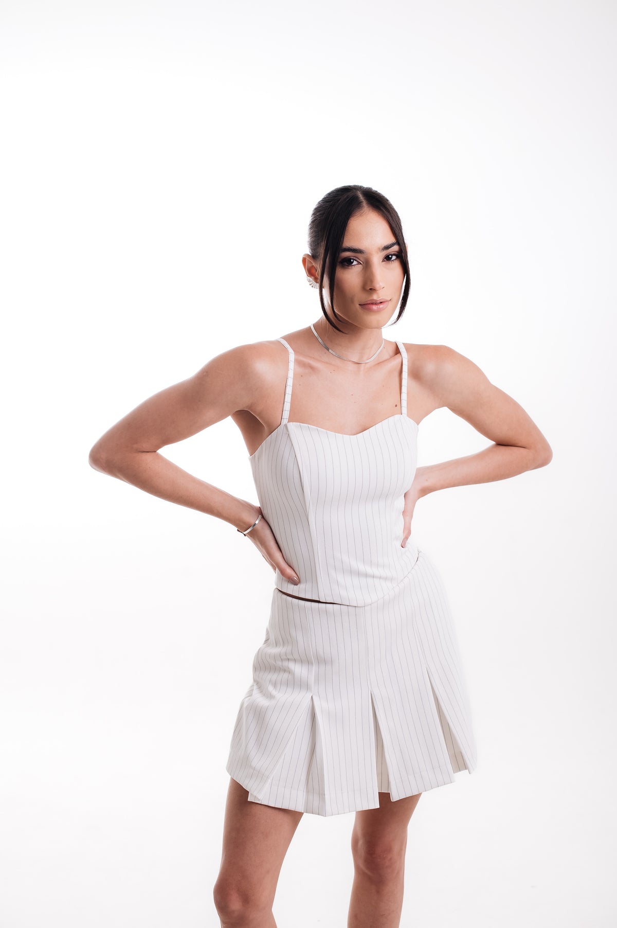 Short Saia Risca de Giz Anina Off White Ällie