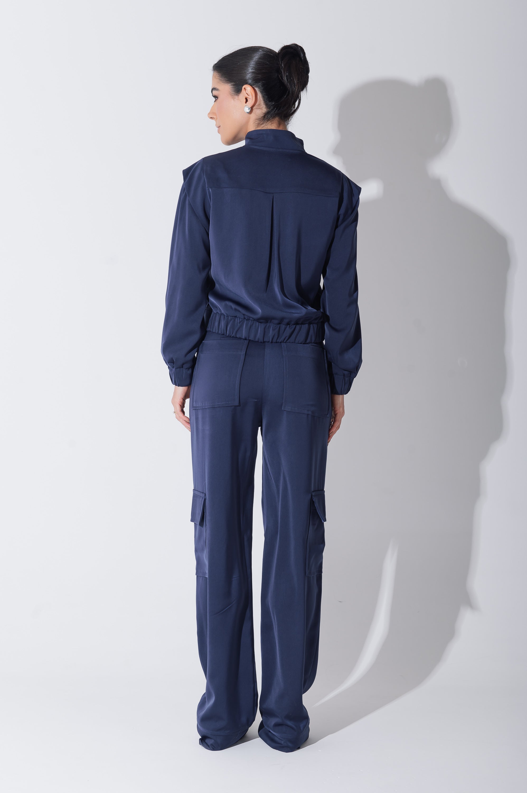 Jaqueta Bomber Alfaiataria Carol Azul Marinho Saphir