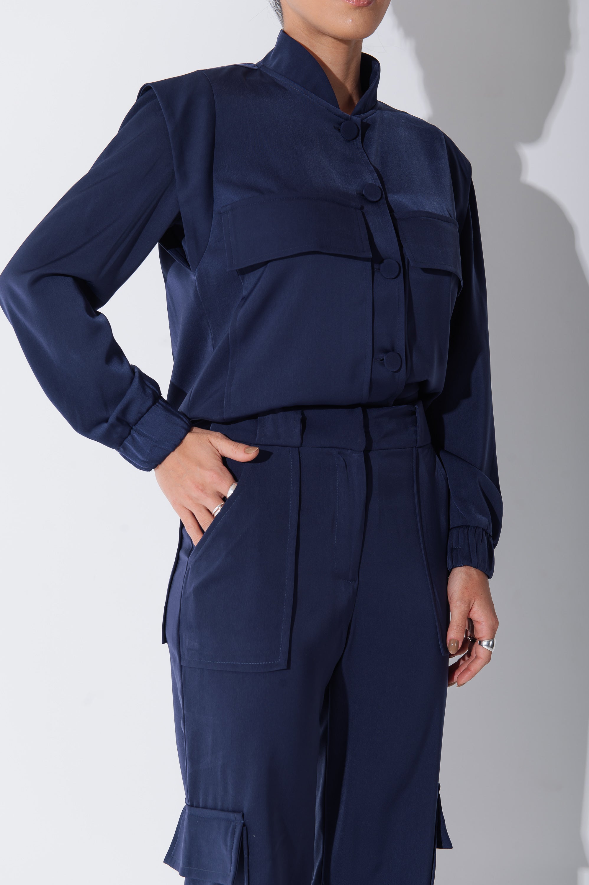 Jaqueta Bomber Alfaiataria Carol Azul Marinho Saphir