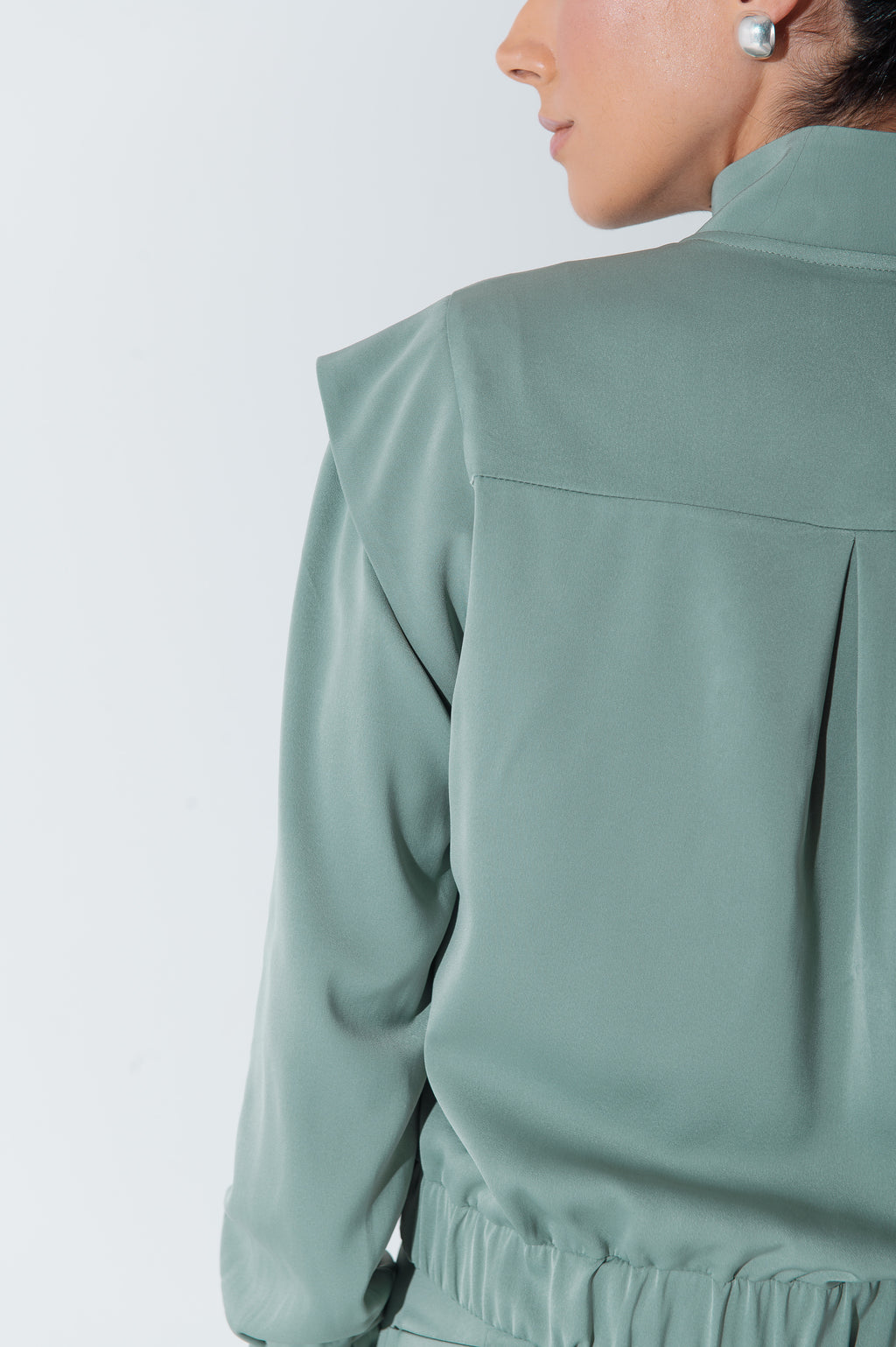 Jaqueta Bomber Alfaiataria Carol Verde Menta Saphir