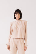 Blusa Alfaiataria Ombreira Cíntia Creme Ällie