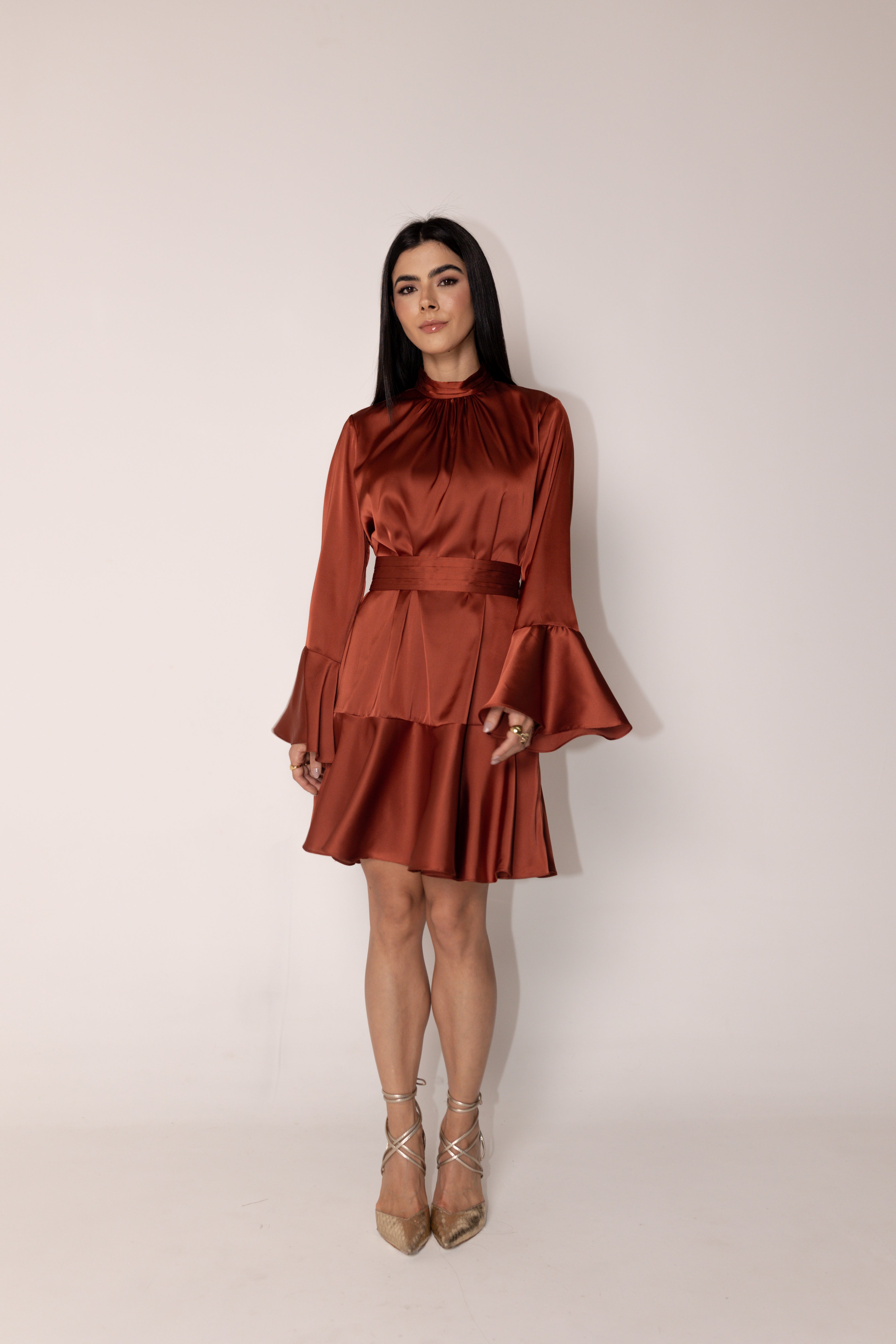 Vestido Bata Paula Cobre Saphir