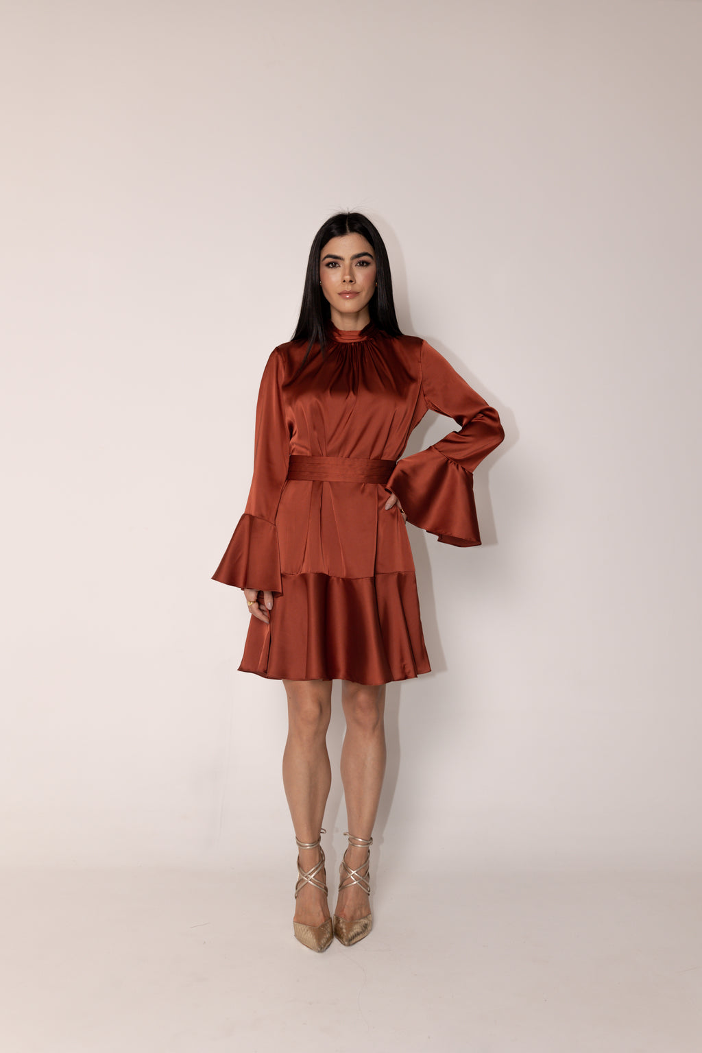 Vestido Bata Paula Cobre Saphir