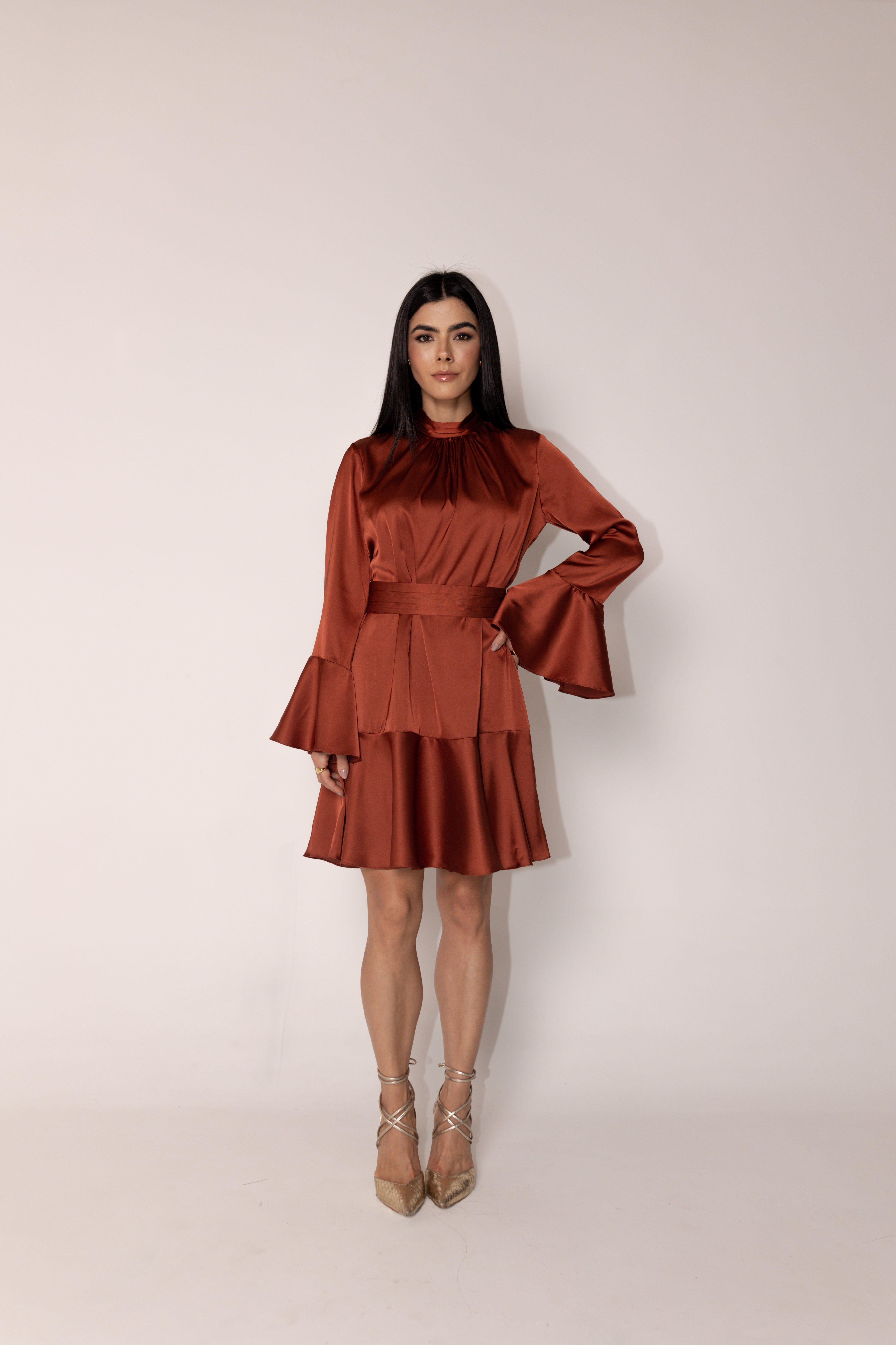 Vestido Bata Paula Cobre Saphir