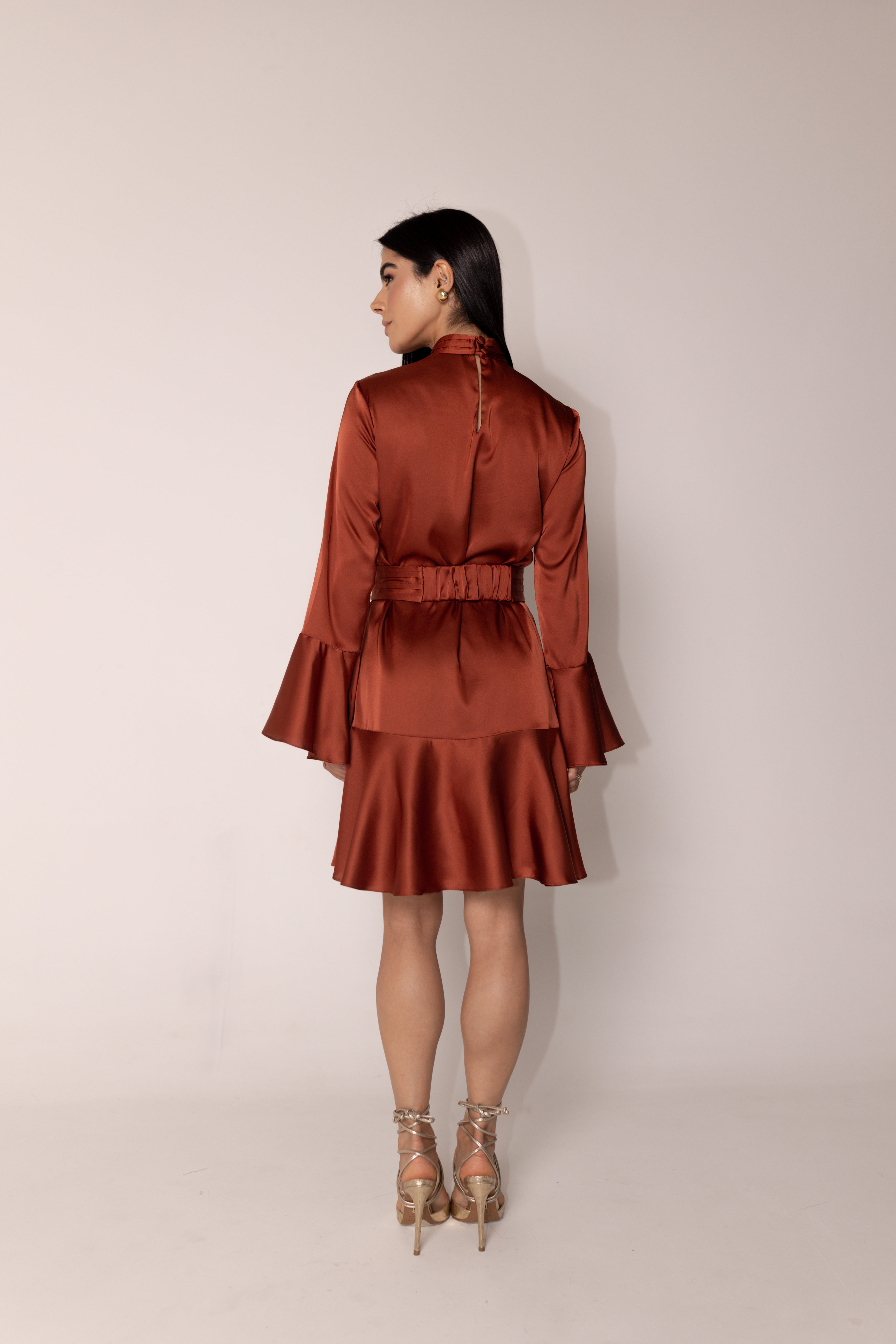 Vestido Bata Paula Cobre Saphir