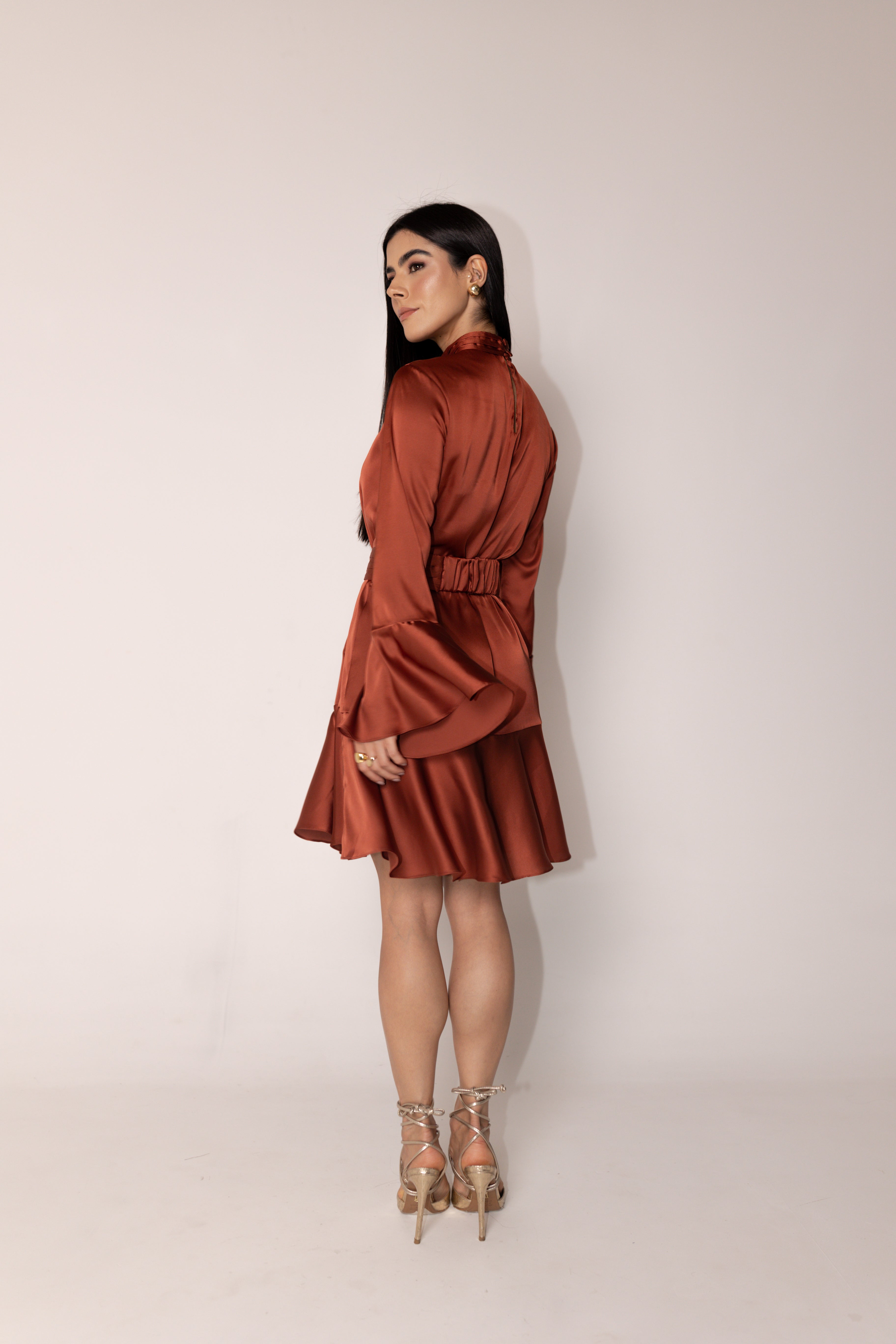 Vestido Bata Paula Cobre Saphir