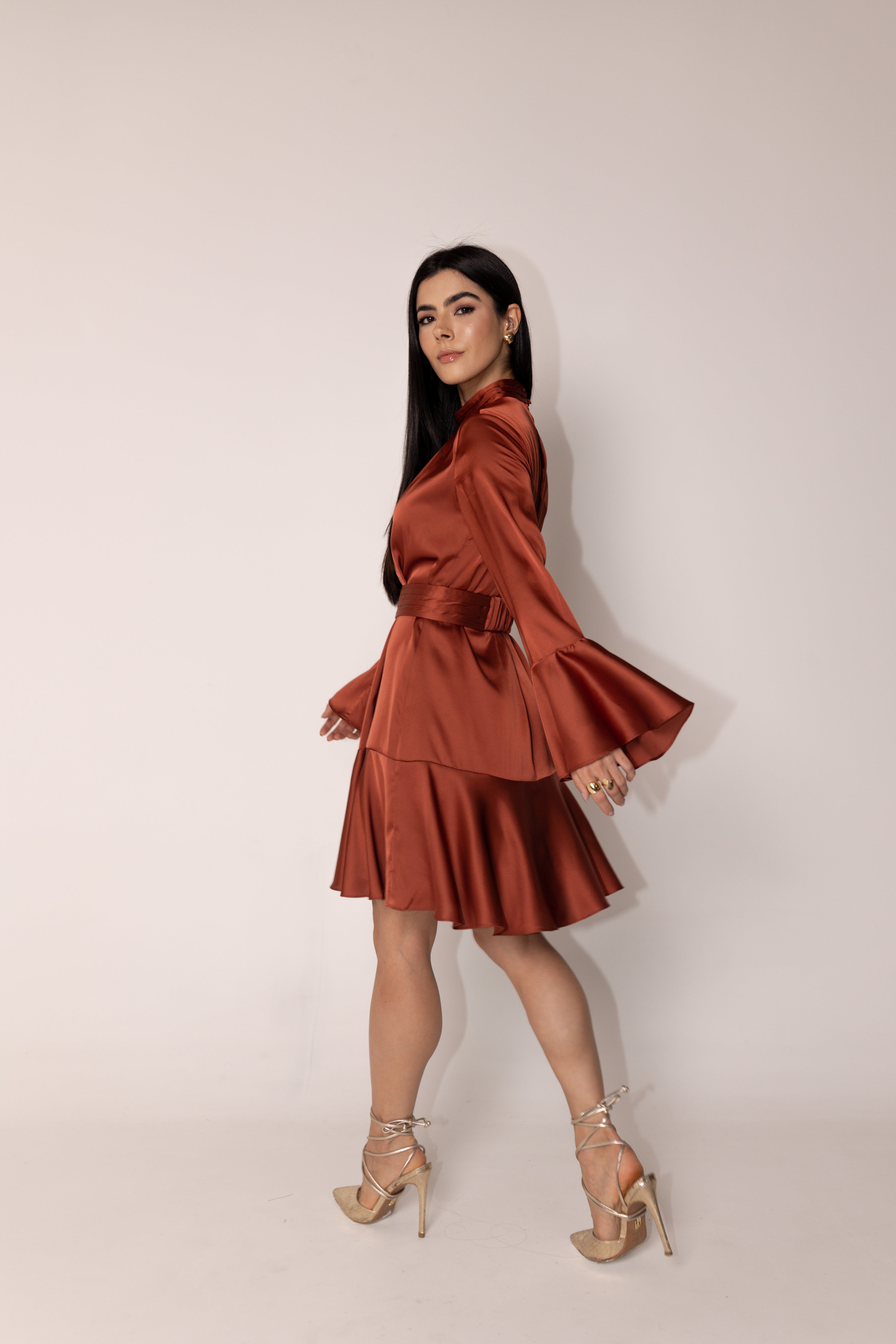 Vestido Bata Paula Cobre Saphir