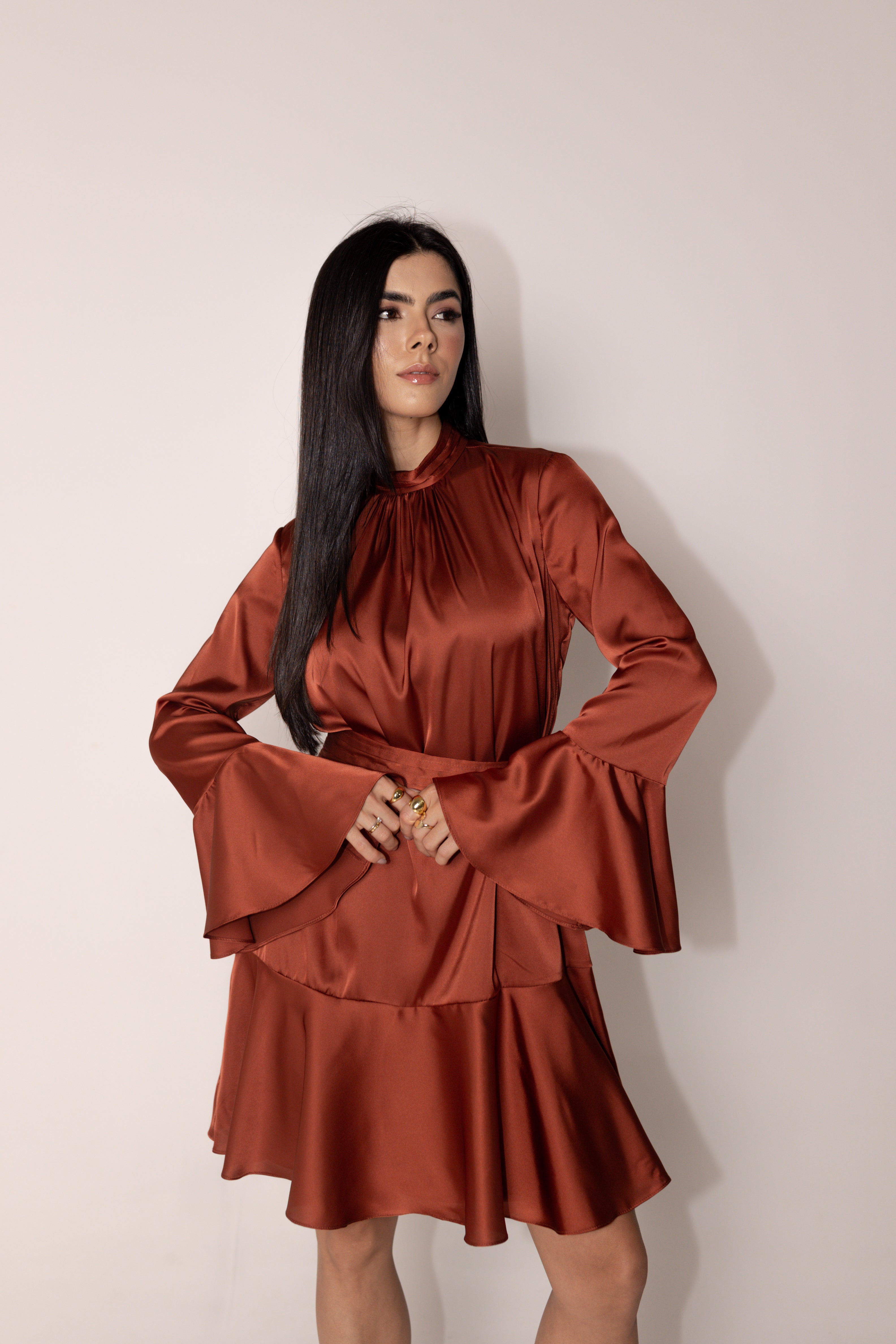 Vestido Bata Paula Cobre Saphir