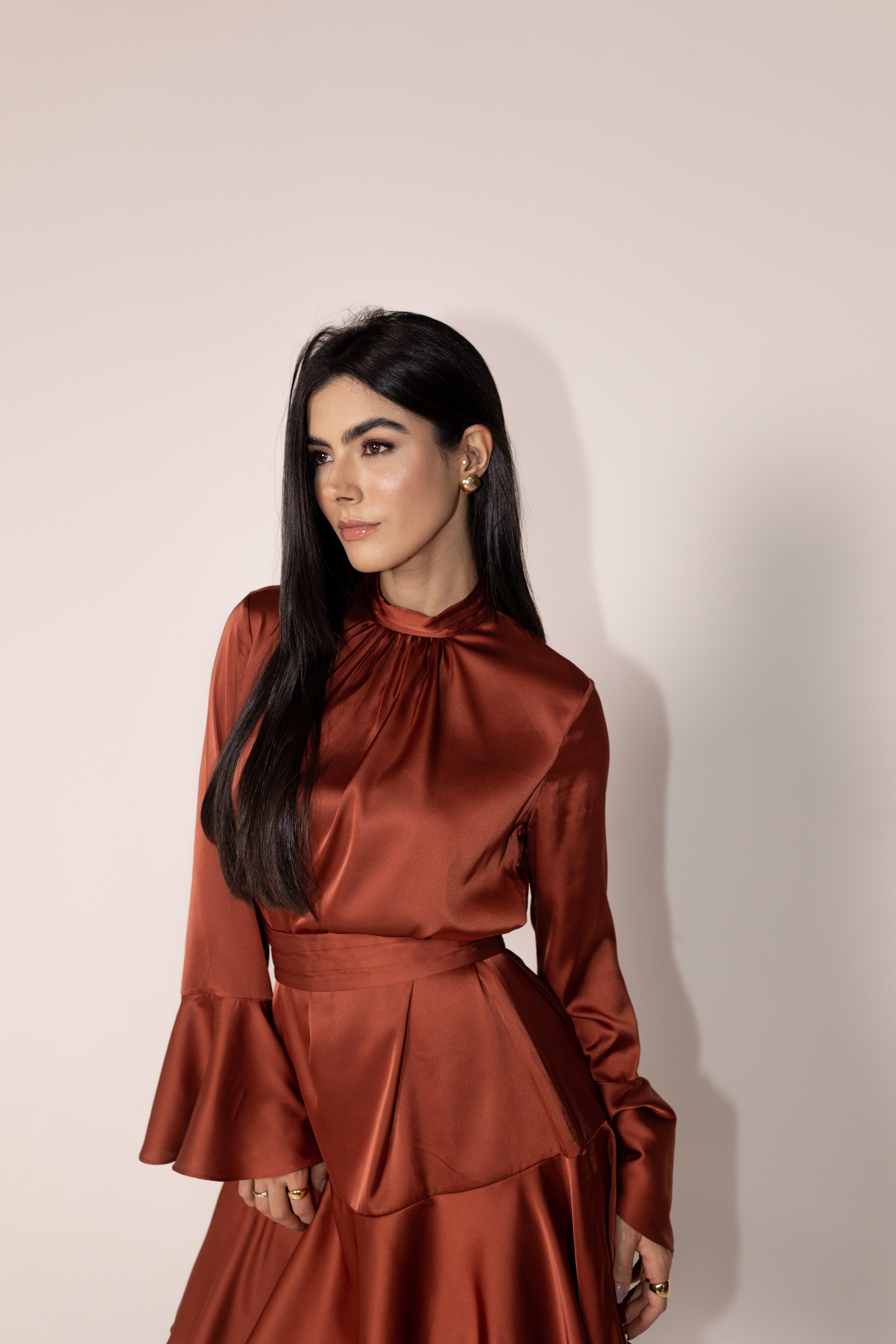 Vestido Bata Paula Cobre Saphir