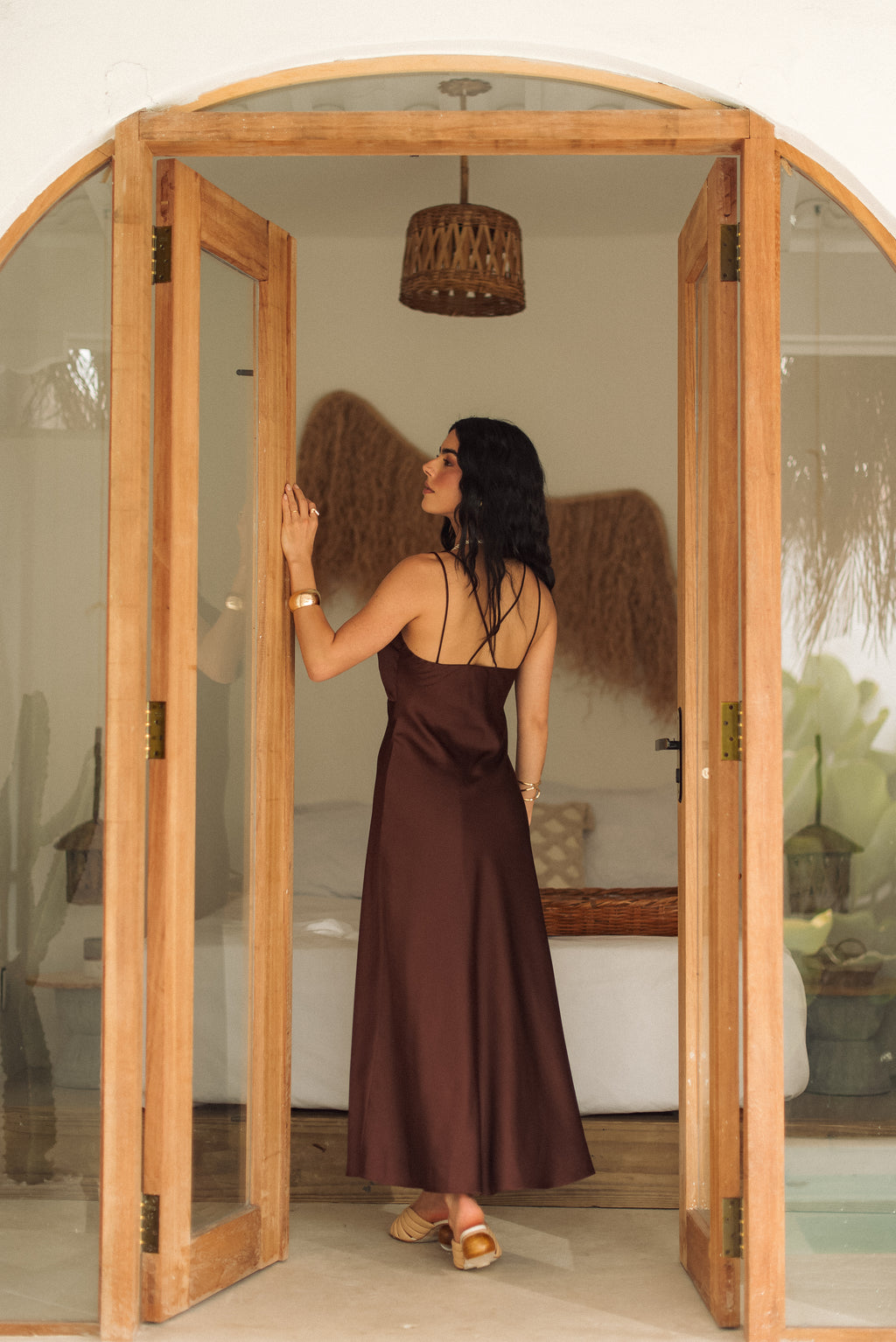 Vestido Slip Dress Camila Marrom Saphir
