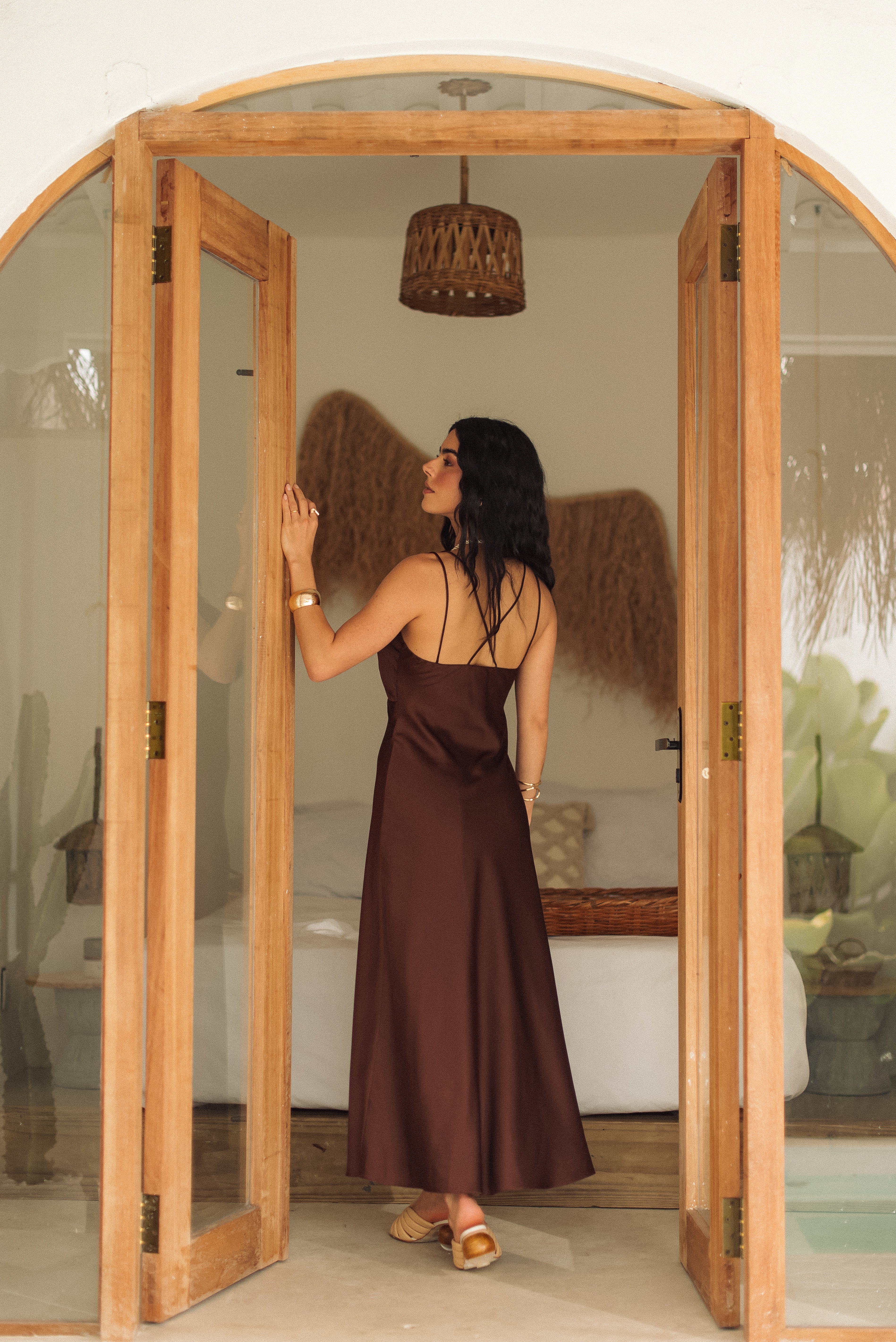 Vestido Slip Dress Camila Marrom Saphir