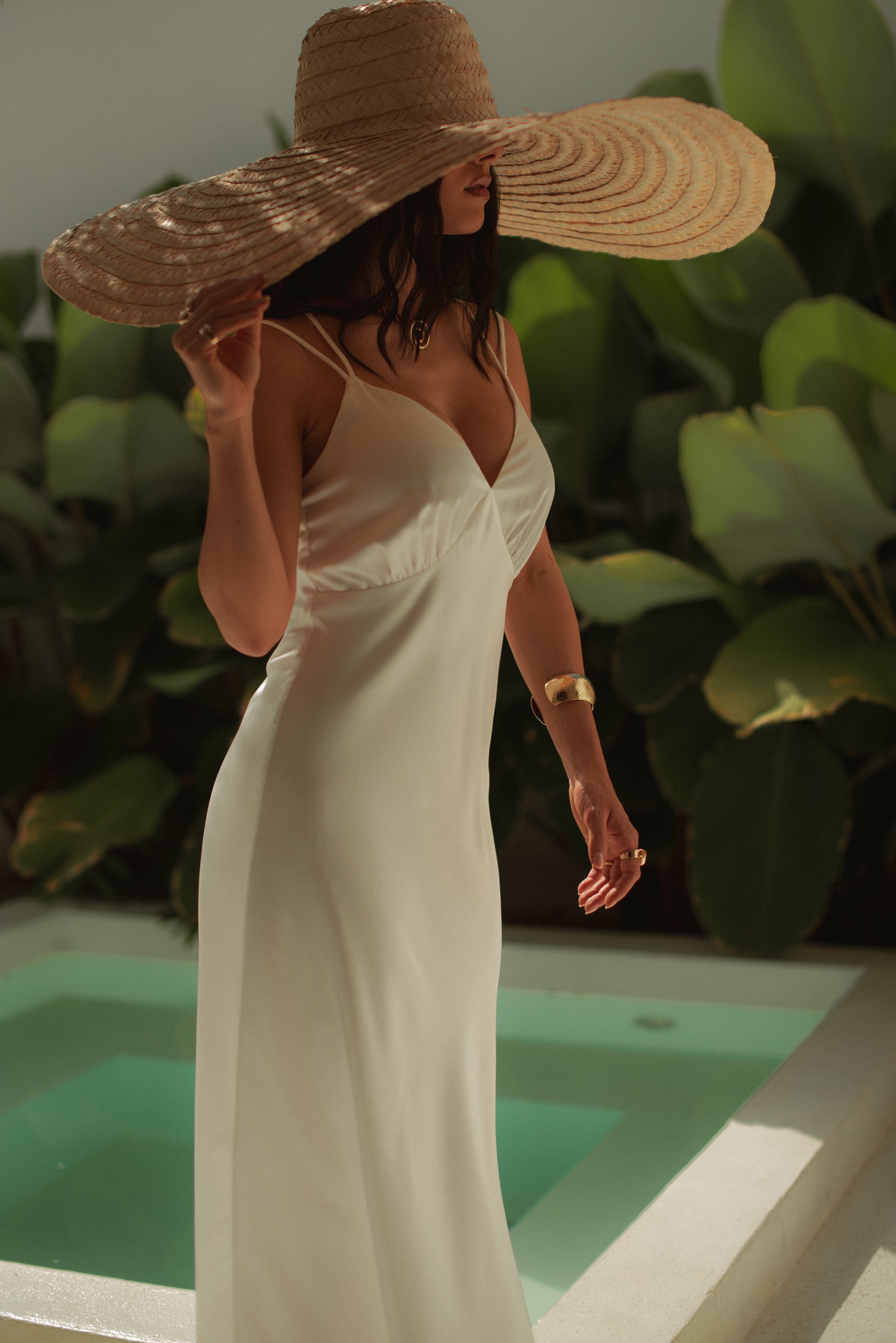 Vestido Slip Dress Camila Off White Saphir
