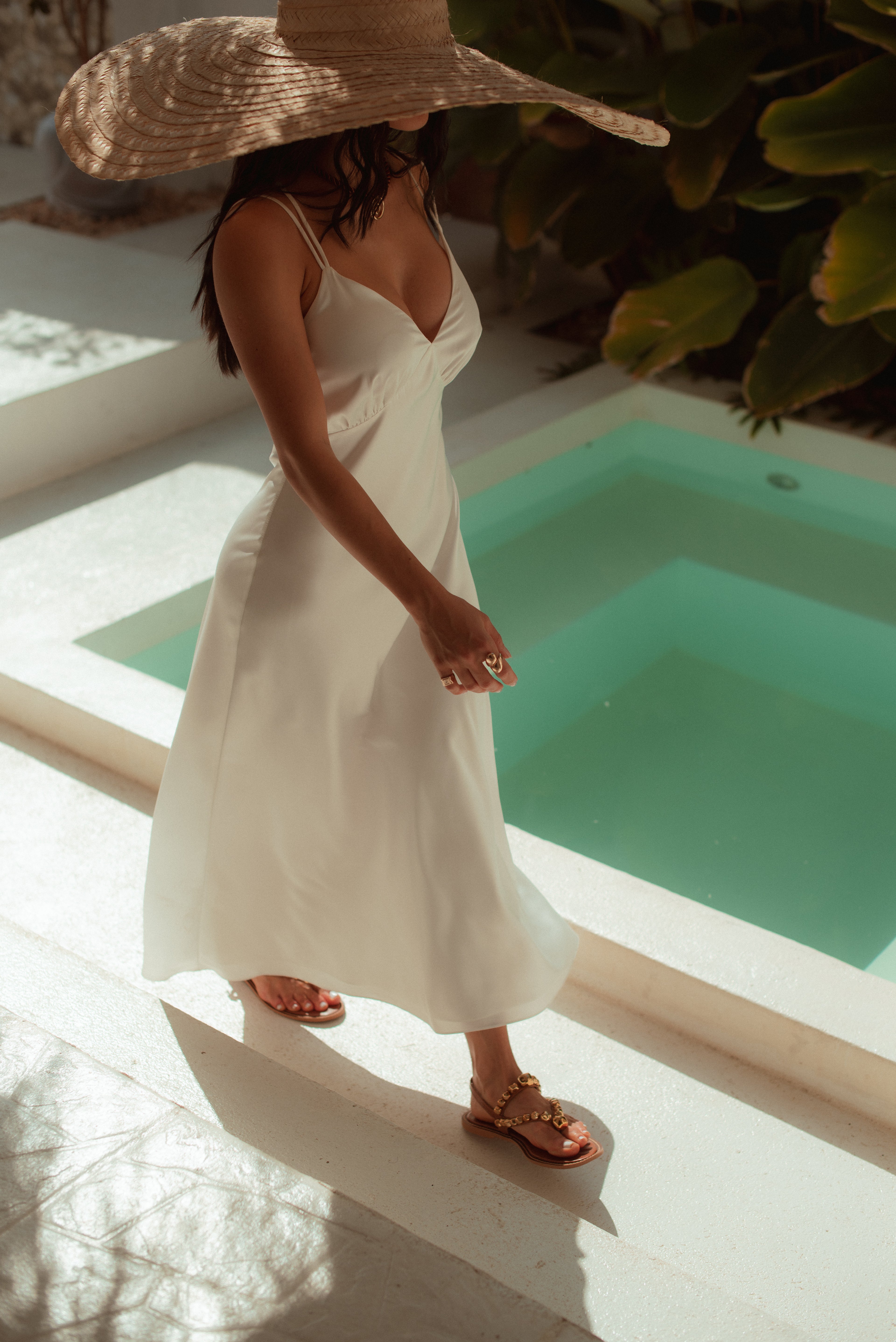 Vestido Slip Dress Camila Off White Saphir