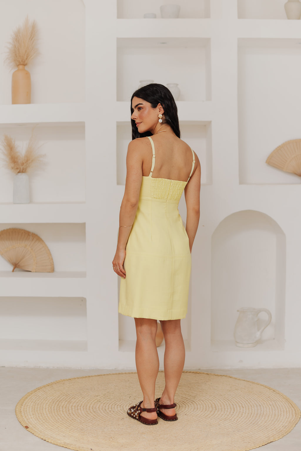Vestido Alfaiataria Jordana Amarelo Manteiga Saphir