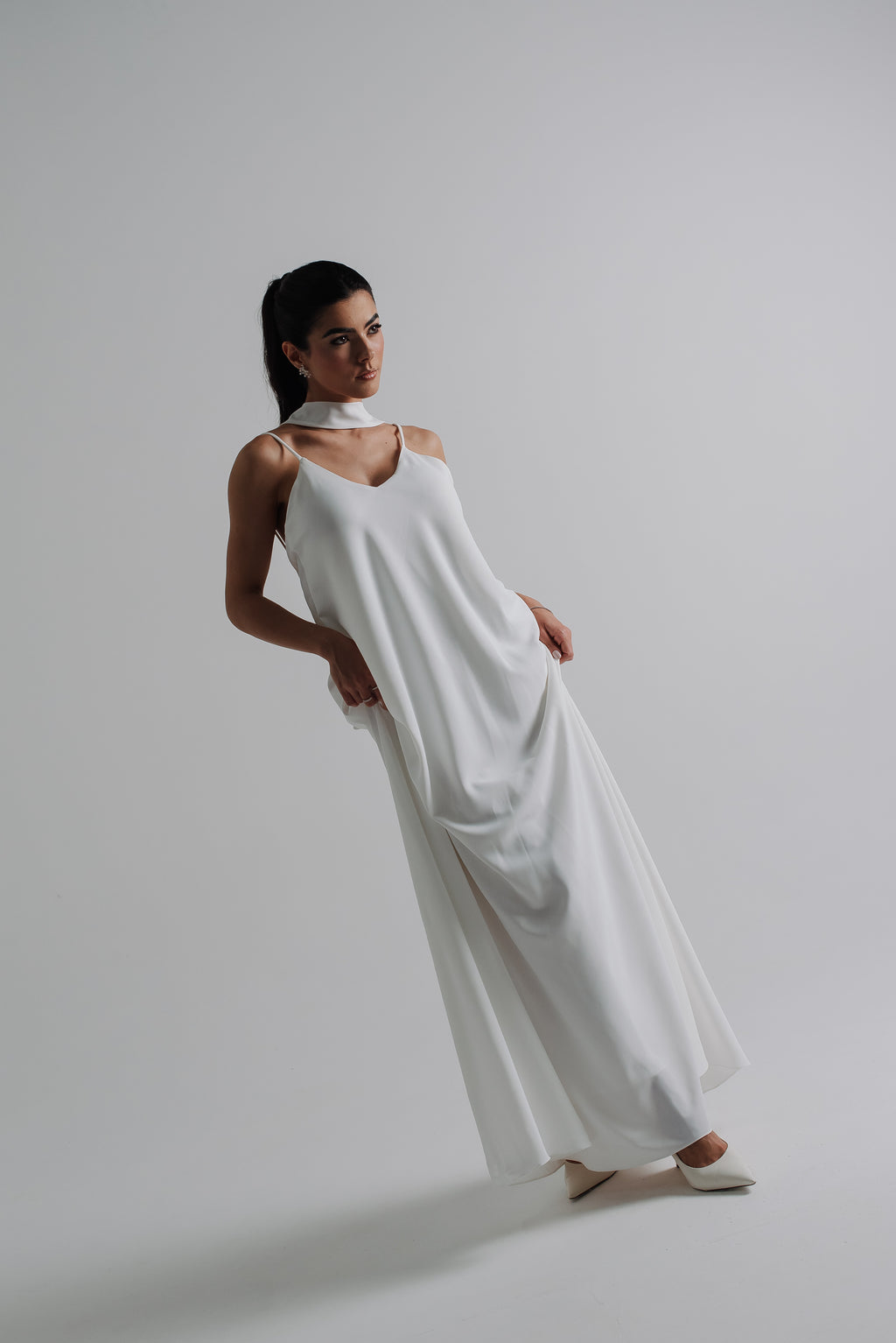 Vestido Longo Alcinha Lorena Off White Saphir