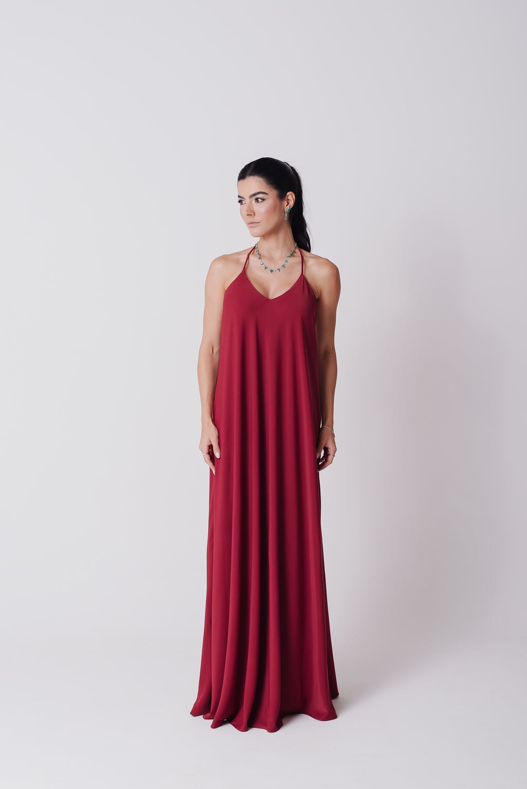 Vestido Longo Alcinha Lorena Cereja Saphir