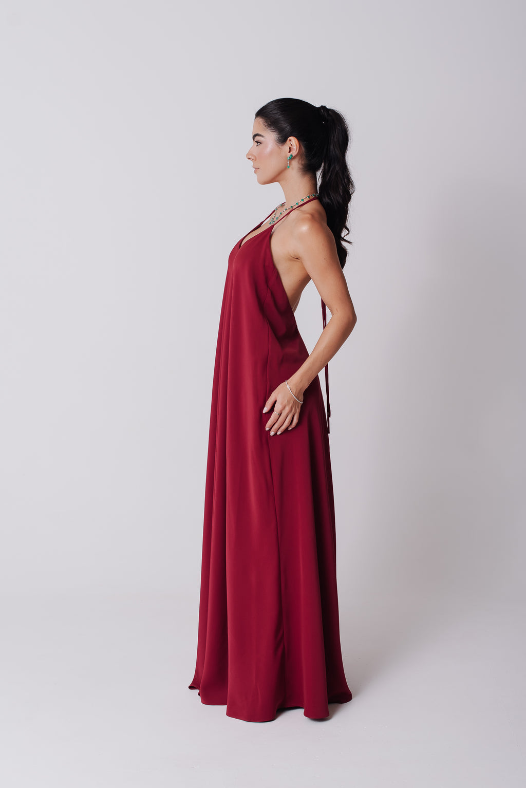 Vestido Longo Alcinha Lorena Cereja Saphir