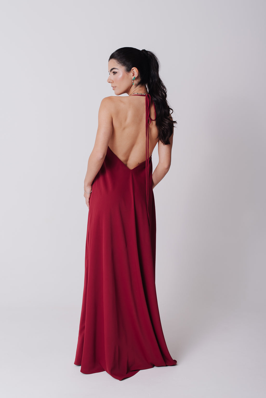 Vestido Longo Alcinha Lorena Cereja Saphir