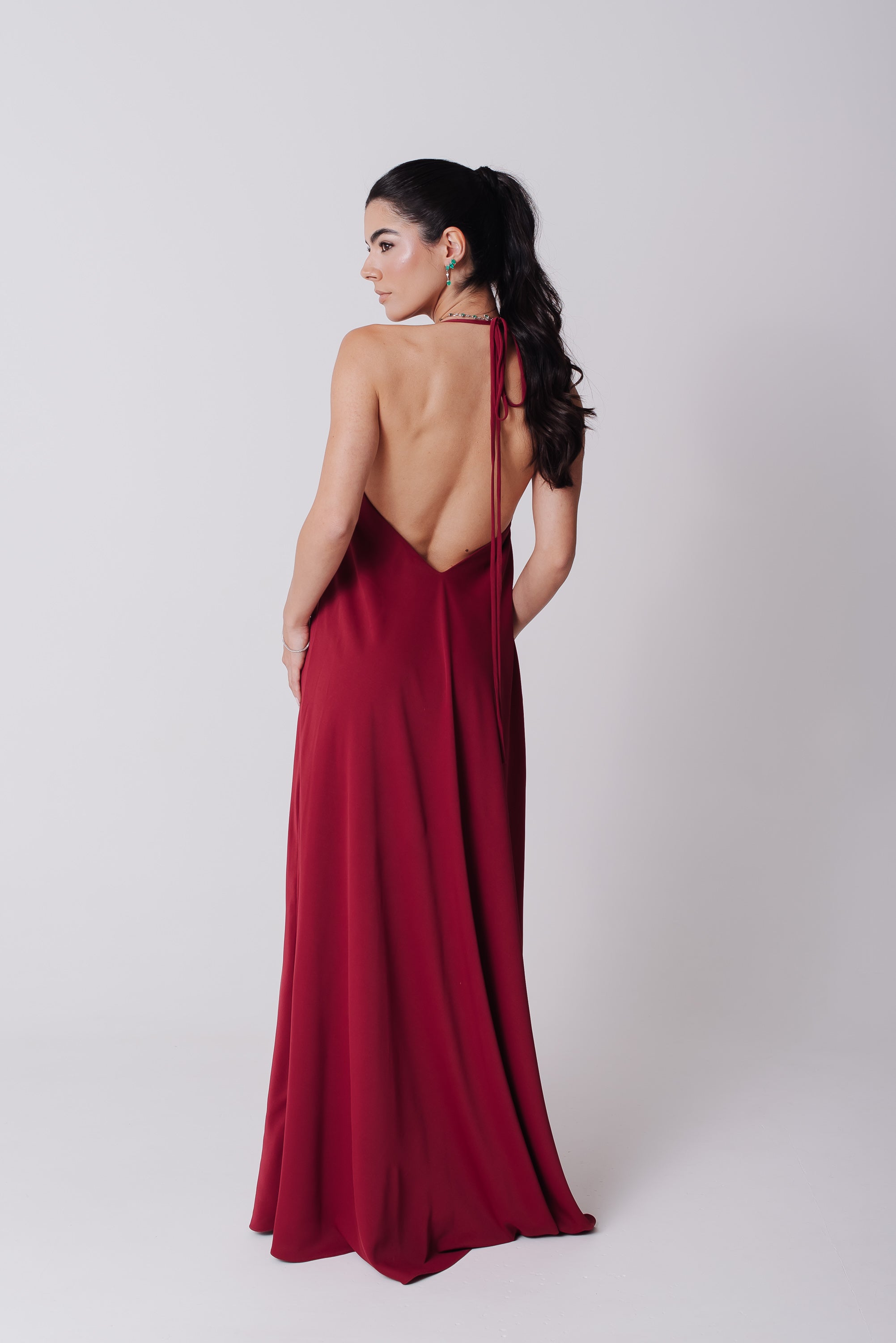 Vestido Longo Alcinha Lorena Cereja Saphir
