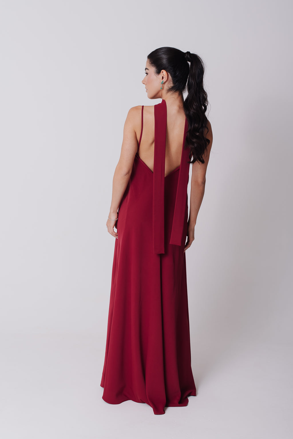 Vestido Longo Alcinha Lorena Cereja Saphir