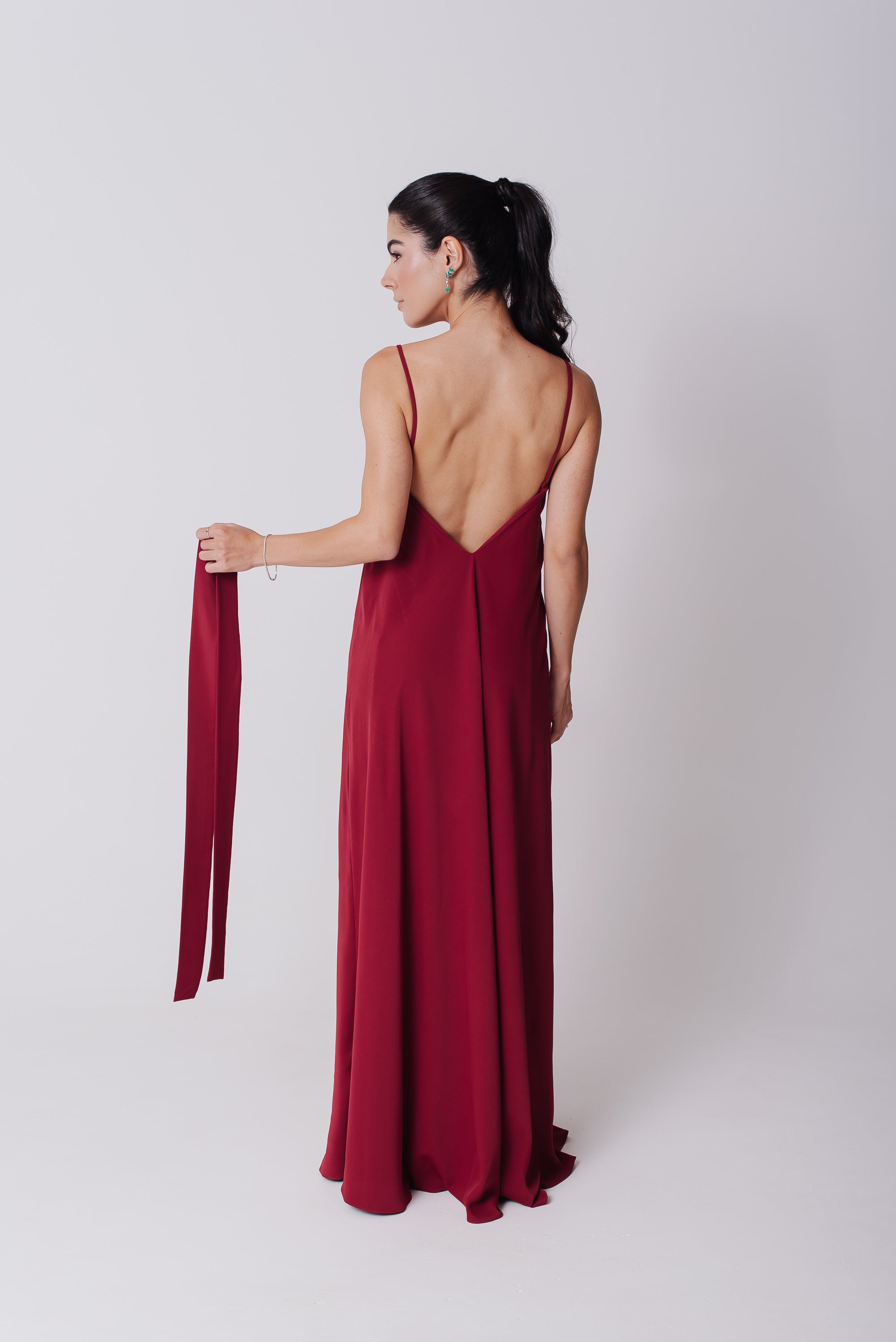 Vestido Longo Alcinha Lorena Cereja Saphir