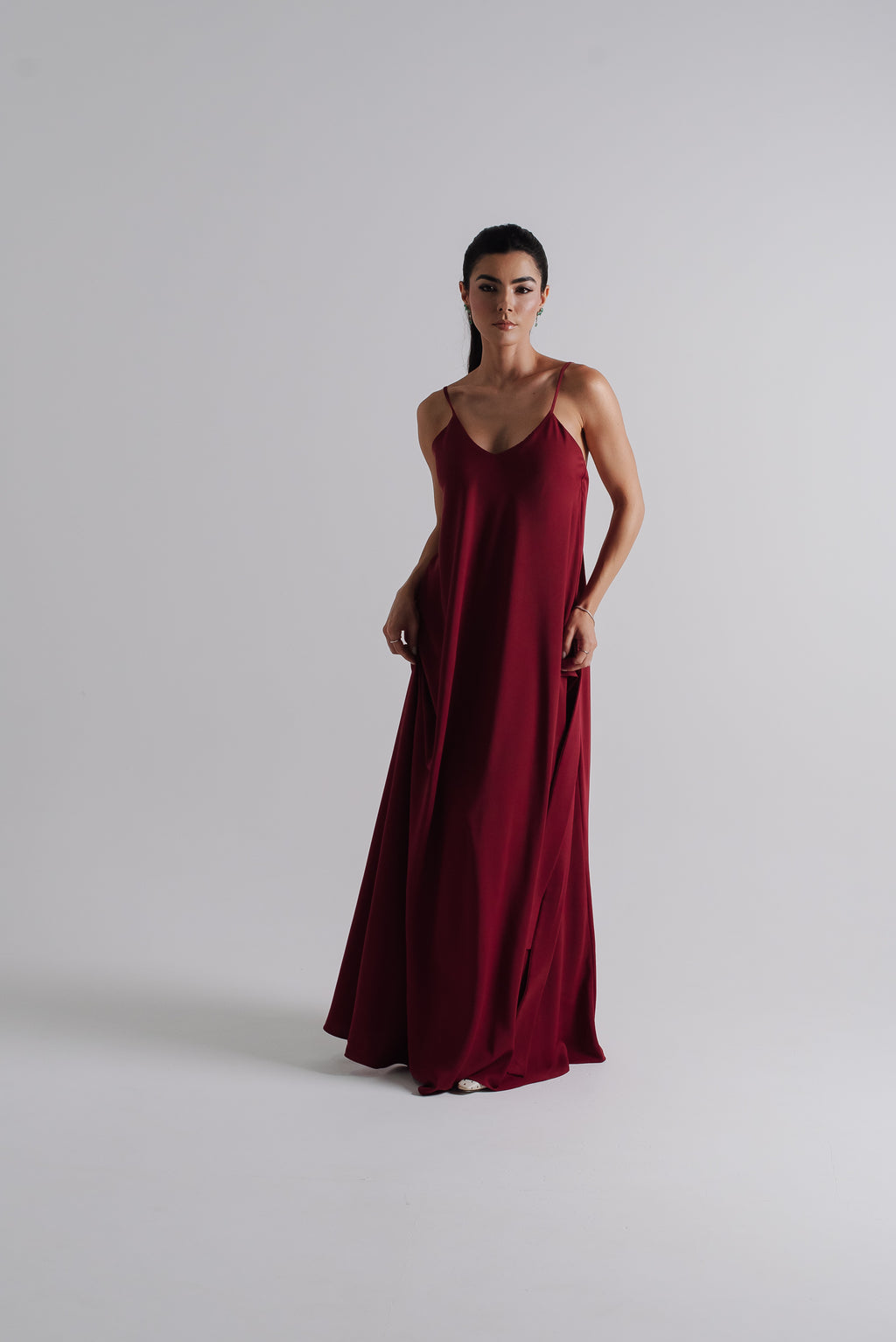 Vestido Longo Alcinha Lorena Cereja Saphir