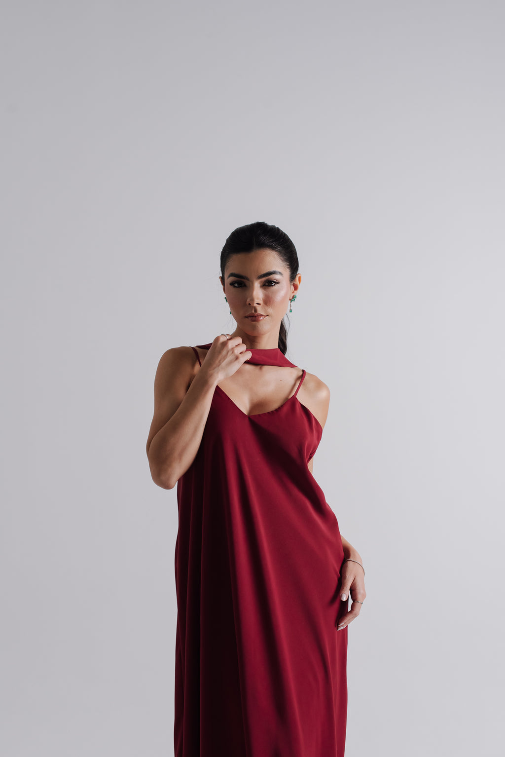 Vestido Longo Alcinha Lorena Cereja Saphir