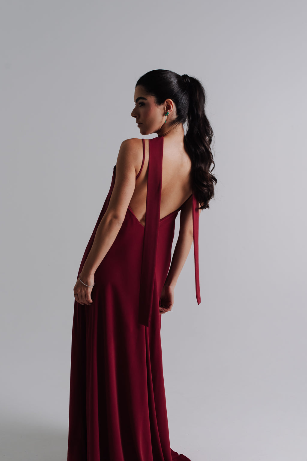 Vestido Longo Alcinha Lorena Cereja Saphir