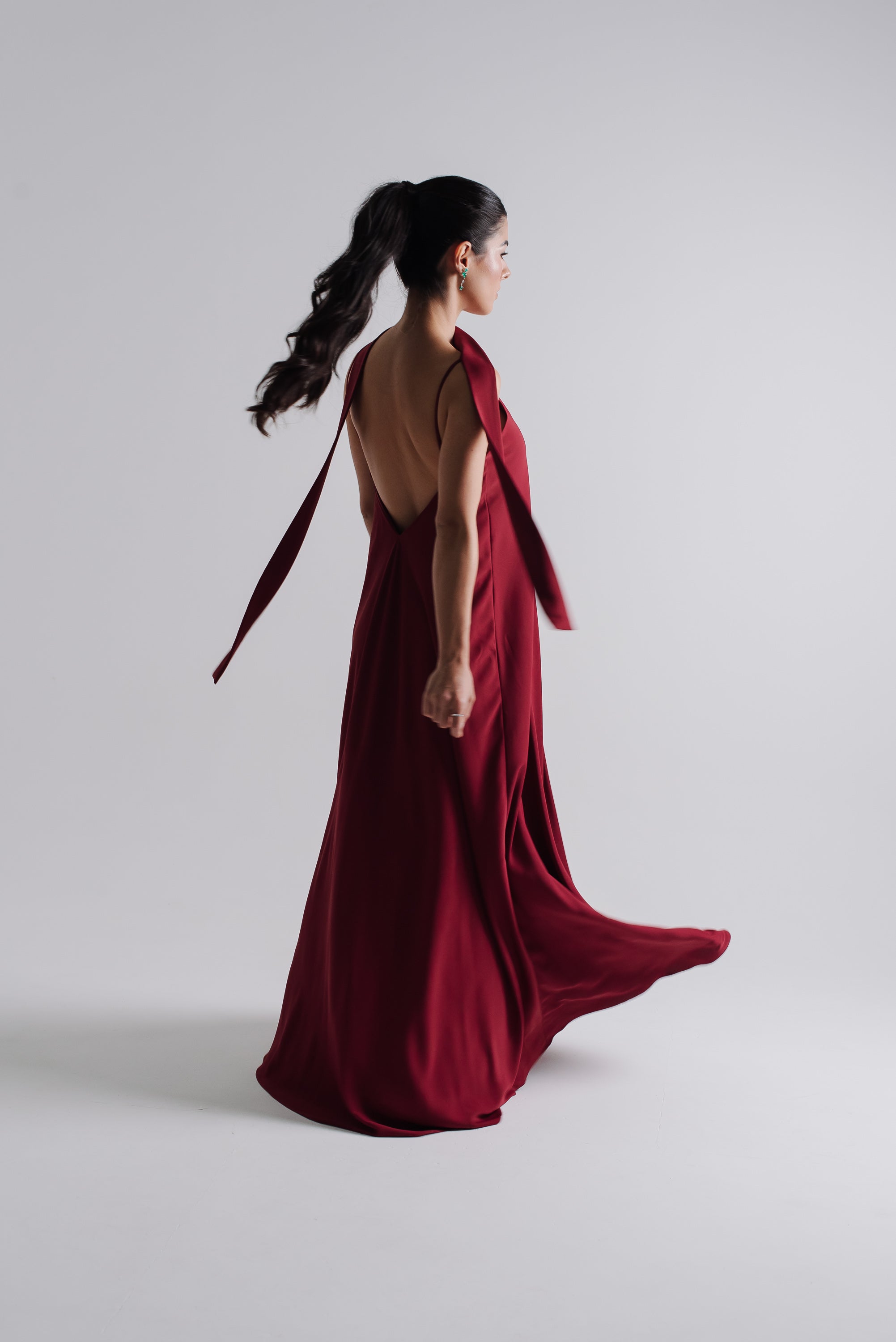 Vestido Longo Alcinha Lorena Cereja Saphir