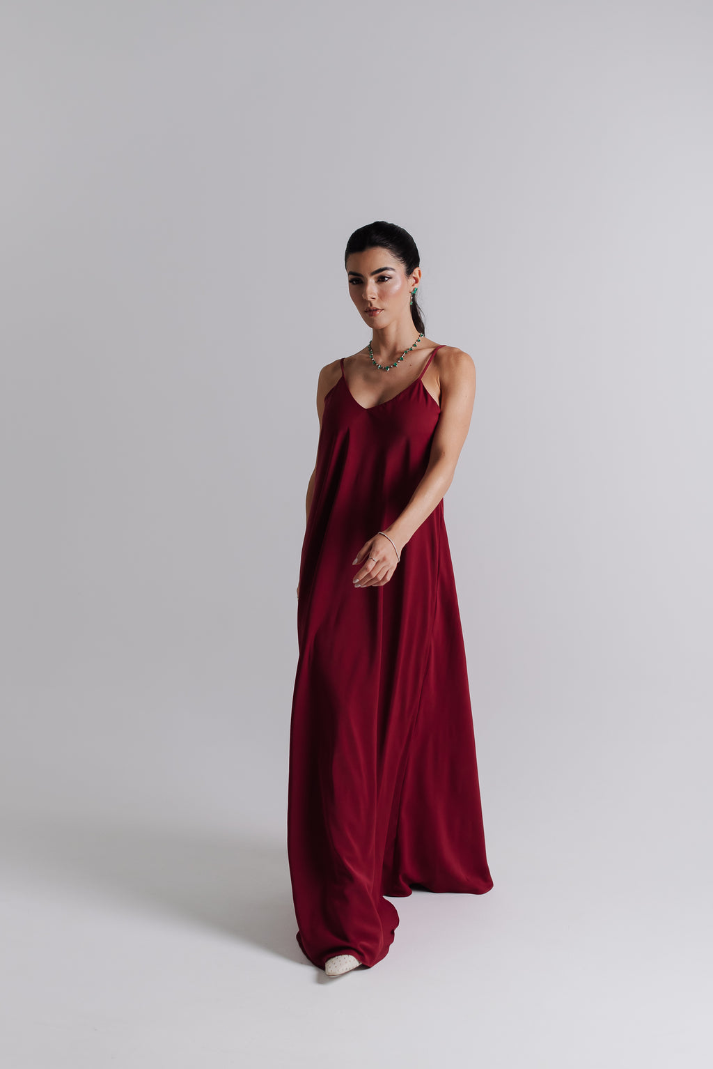 Vestido Longo Alcinha Lorena Cereja Saphir
