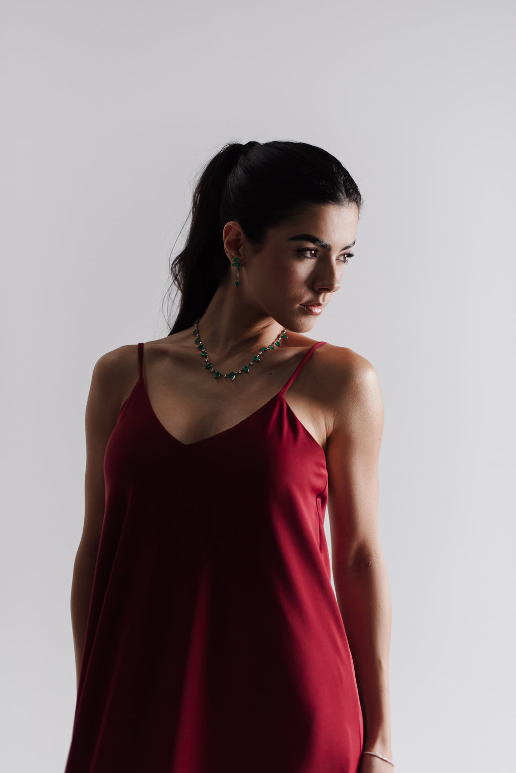 Vestido Longo Alcinha Lorena Cereja Saphir