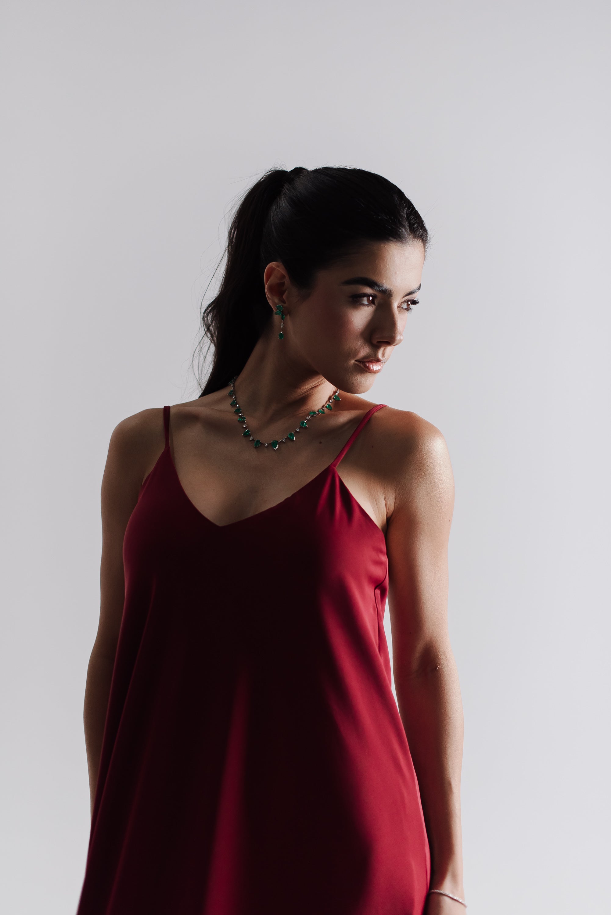 Vestido Longo Alcinha Lorena Cereja Saphir