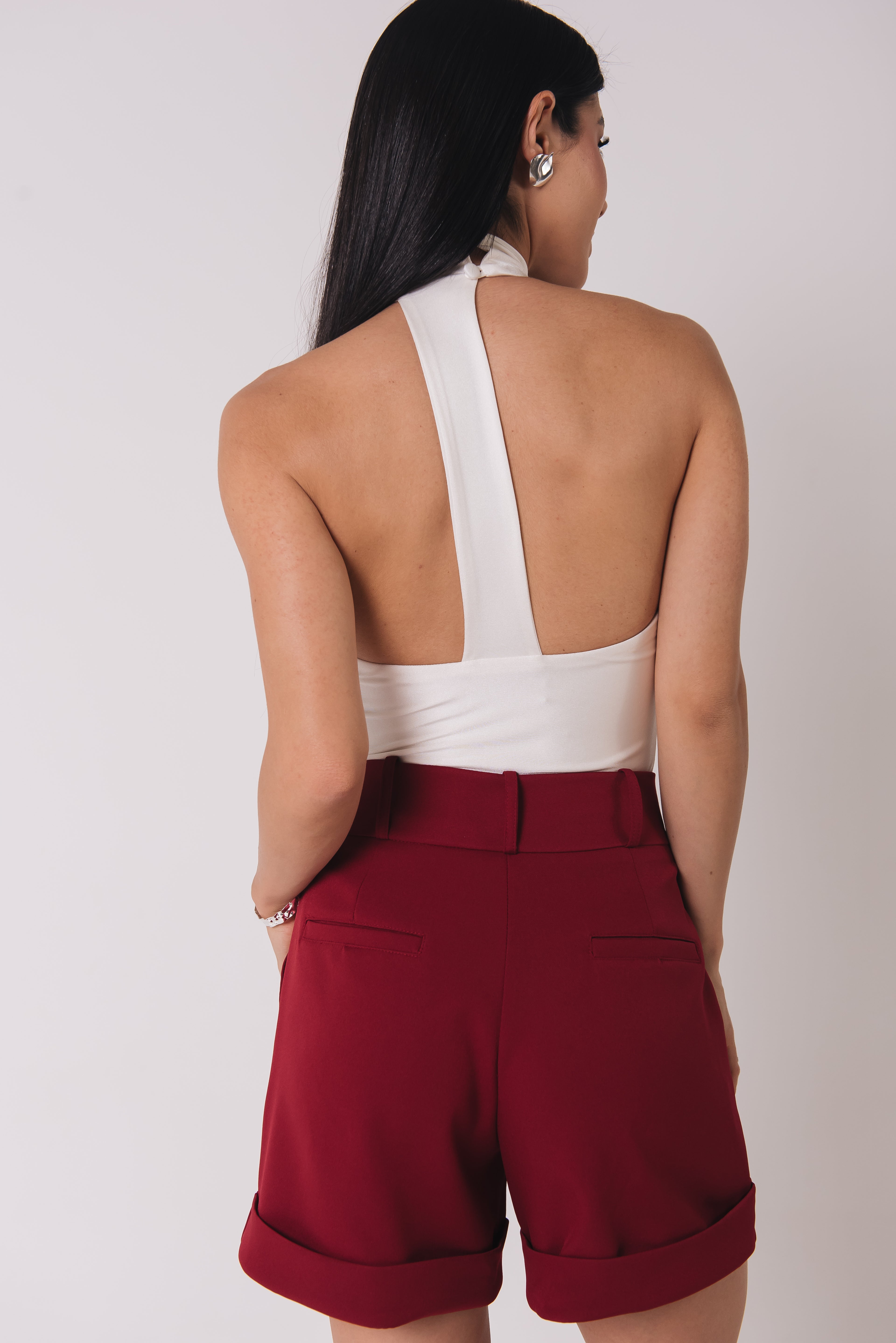 Short Alfaiataria Barra Italiana Mary Cereja Saphir