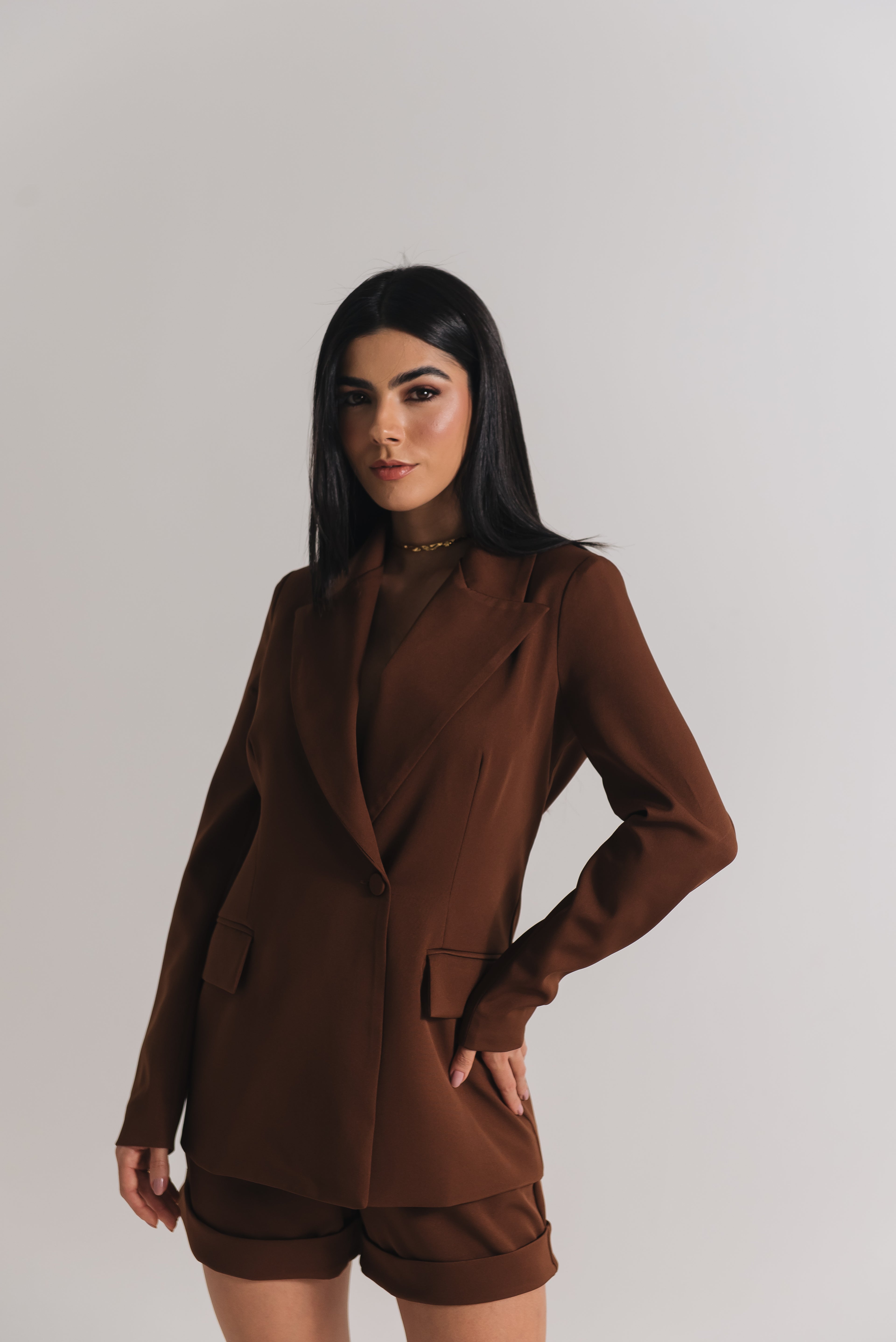 Blazer Alfaiataria Feminino Luma Marrom Saphir