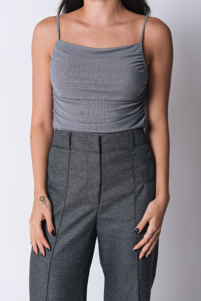 Calça Pantalona Rafaela Cinza