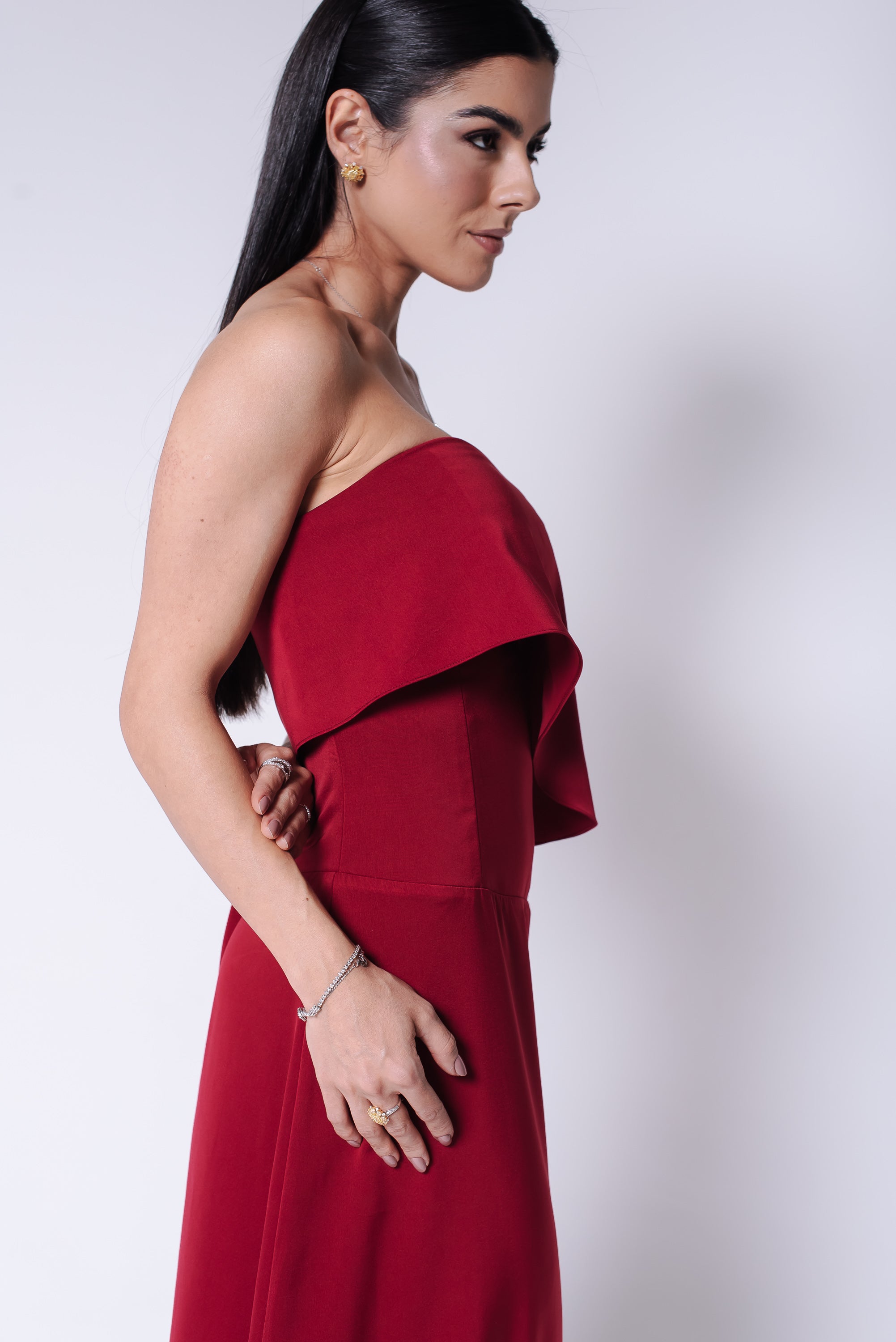 Vestido Longo Alfaiataria Tereza Cereja Saphir