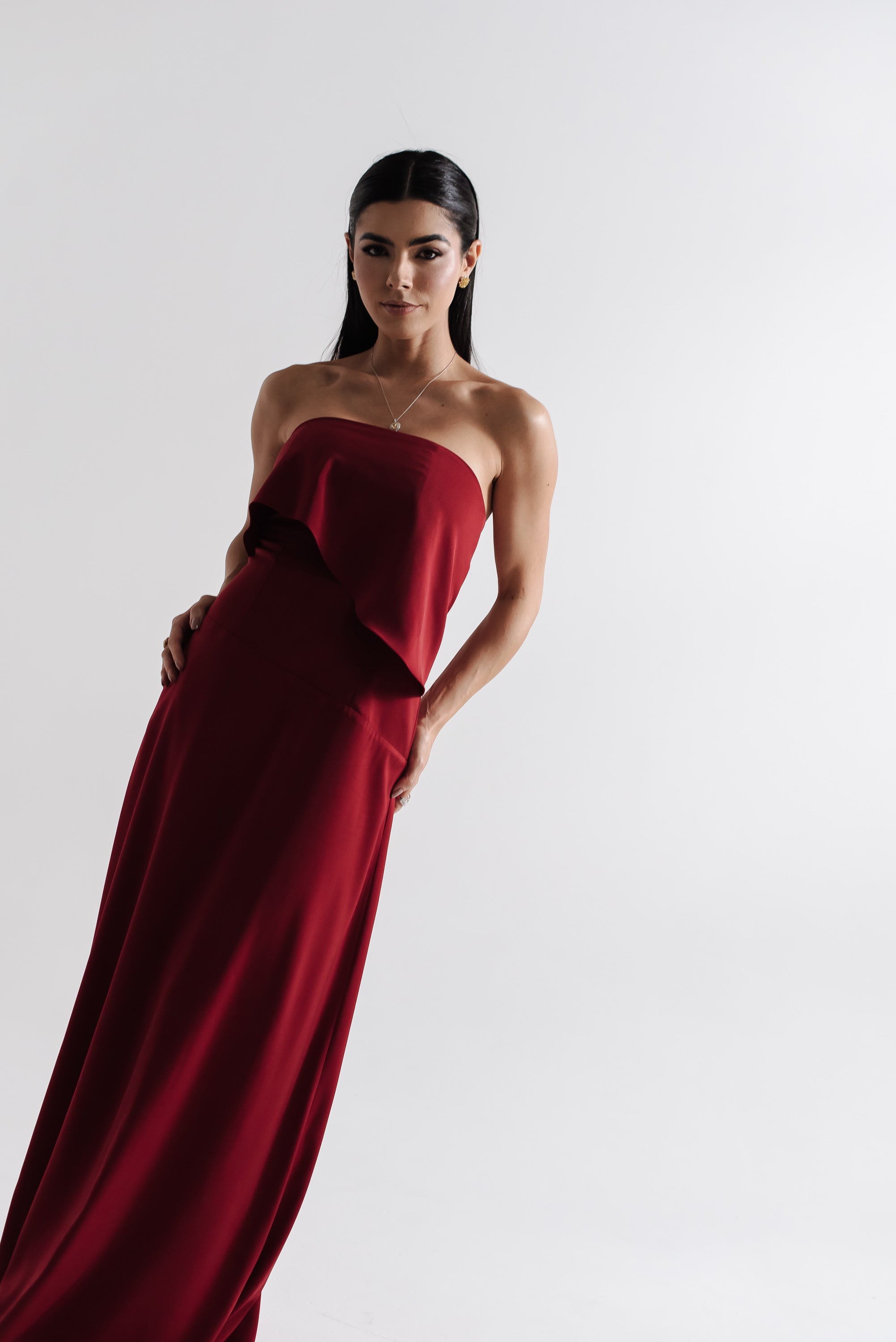 Vestido Longo Alfaiataria Tereza Cereja Saphir