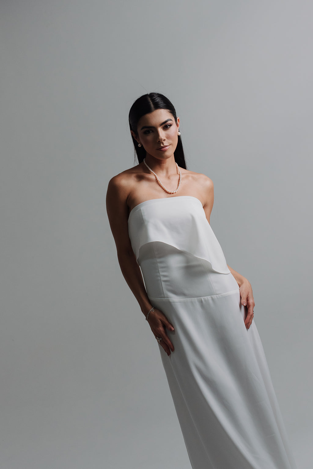 Vestido Longo Alfaiataria Tereza Off White Saphir