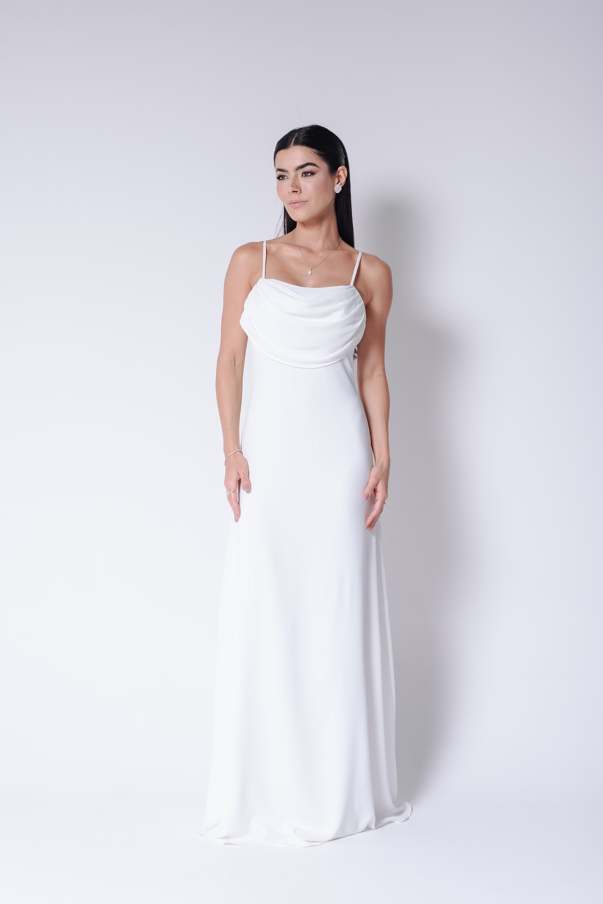 Vestido Longo Fluido Zélia Off White Ällie