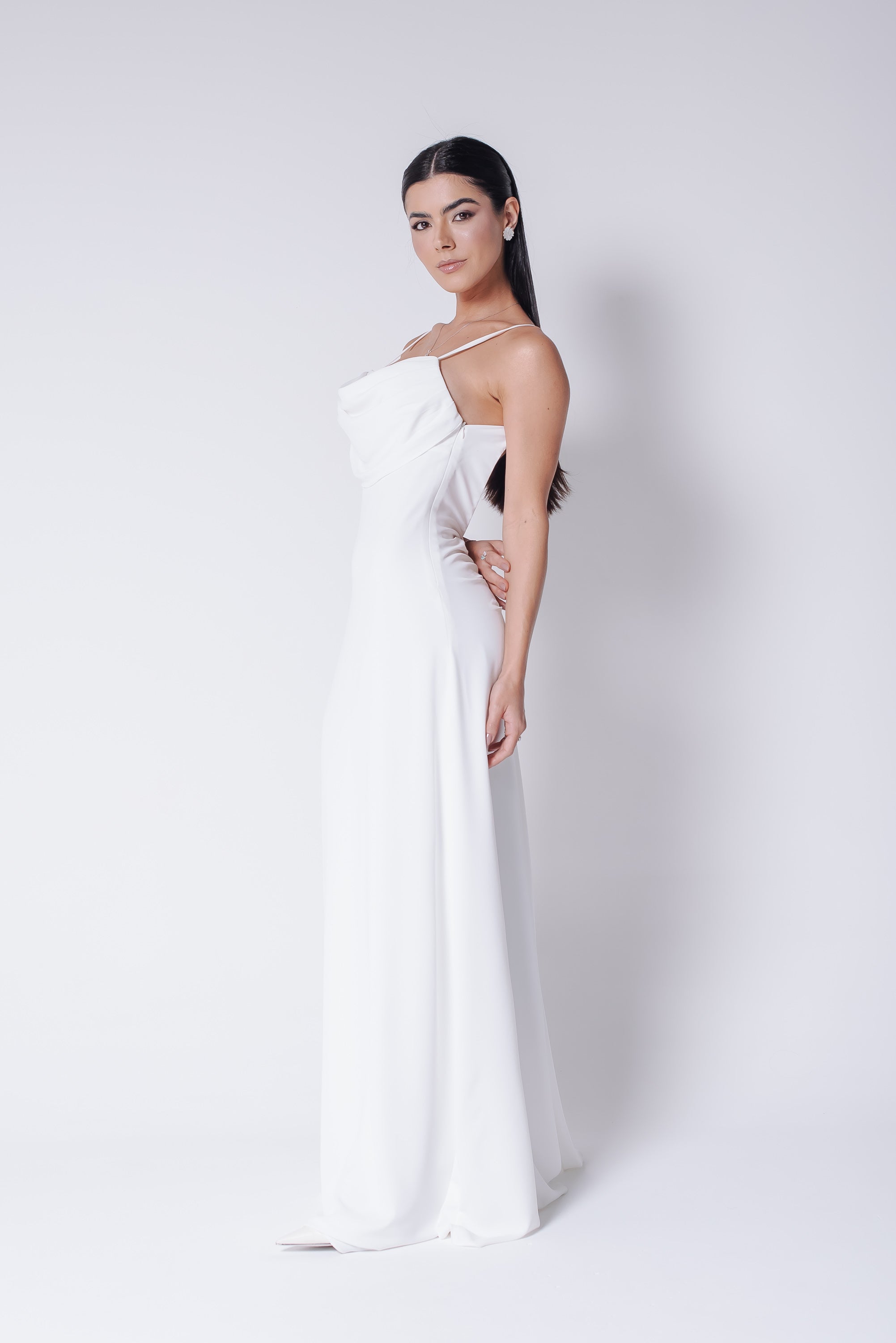 Vestido Longo Fluido Zélia Off White Ällie