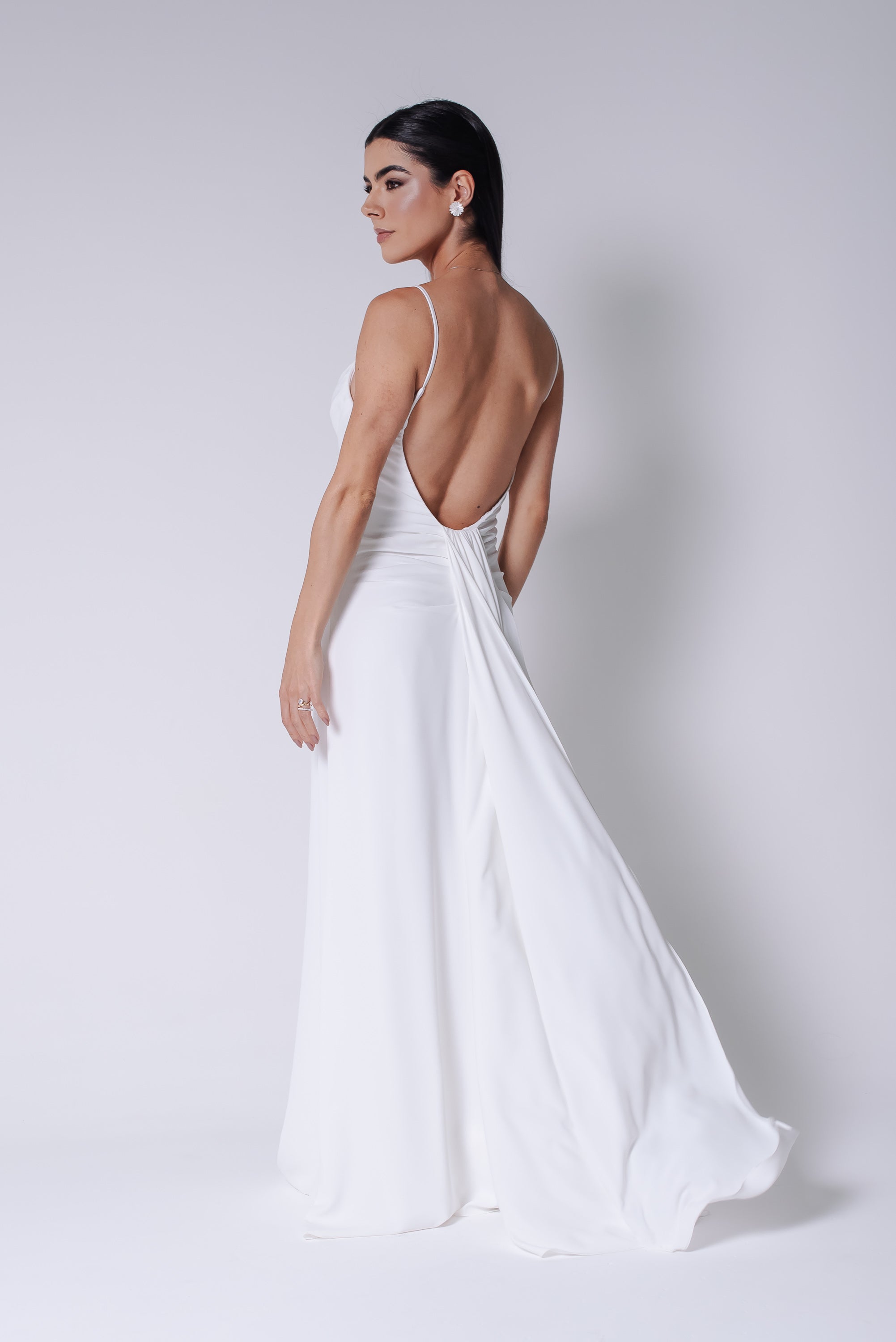Vestido Longo Fluido Zélia Off White Ällie
