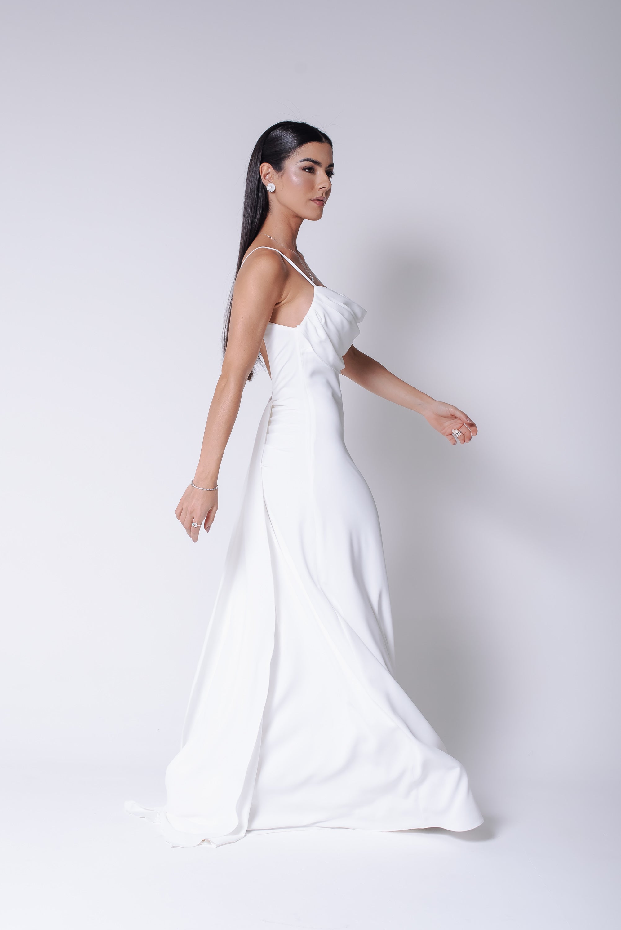 Vestido Longo Fluido Zélia Off White Ällie
