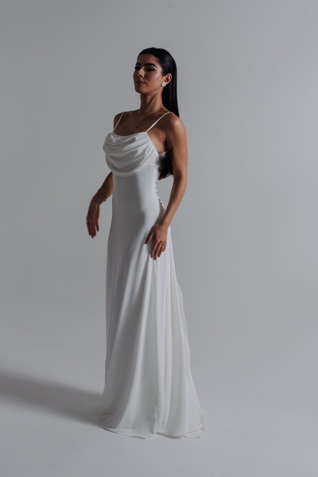 Vestido Longo Fluido Zélia Off White Ällie