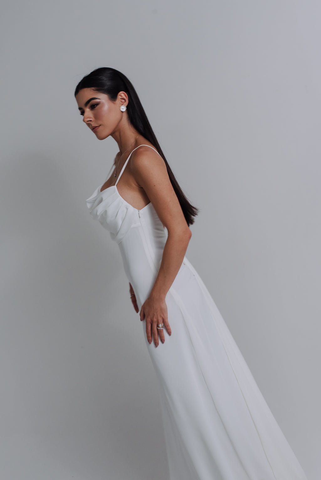 Vestido Longo Fluido Zélia Off White Ällie