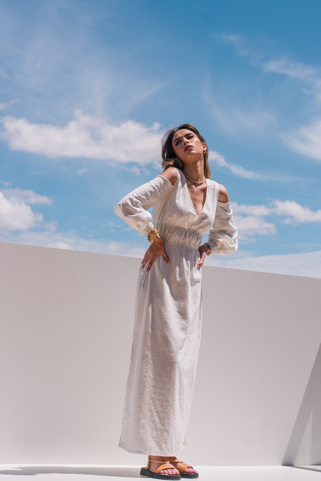 Vestido Catharina Linho Off White