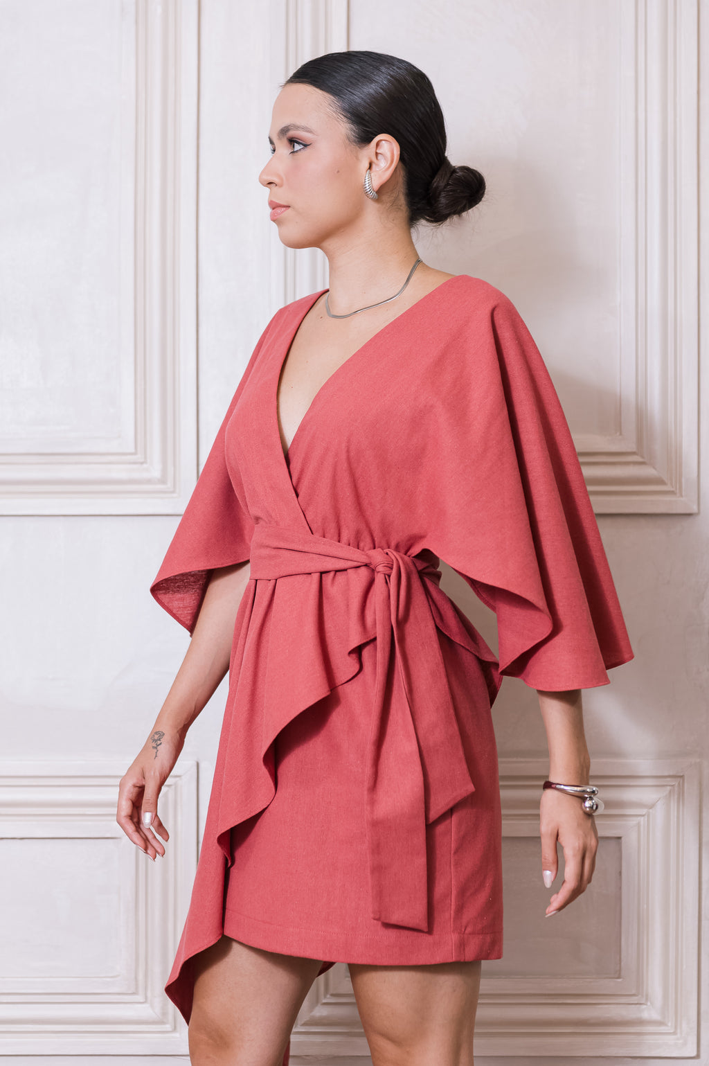 Vestido Zendaya Linho Goiaba